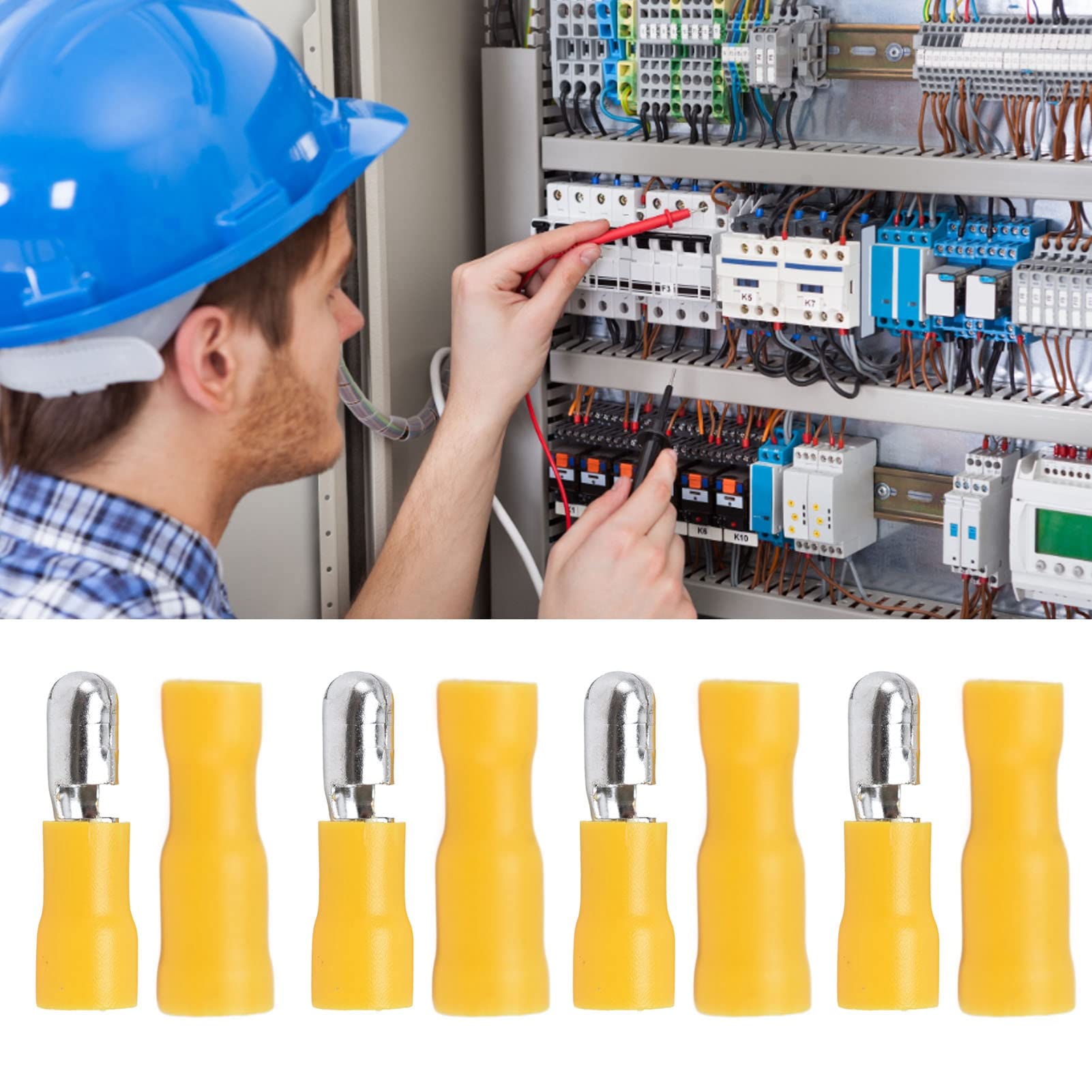 50PCs Crimp Connector Kit Insulated Male Female Bullets Wire Terminal Set Wire Terminal Perfect for DIY Electrical Projects Cars Boats