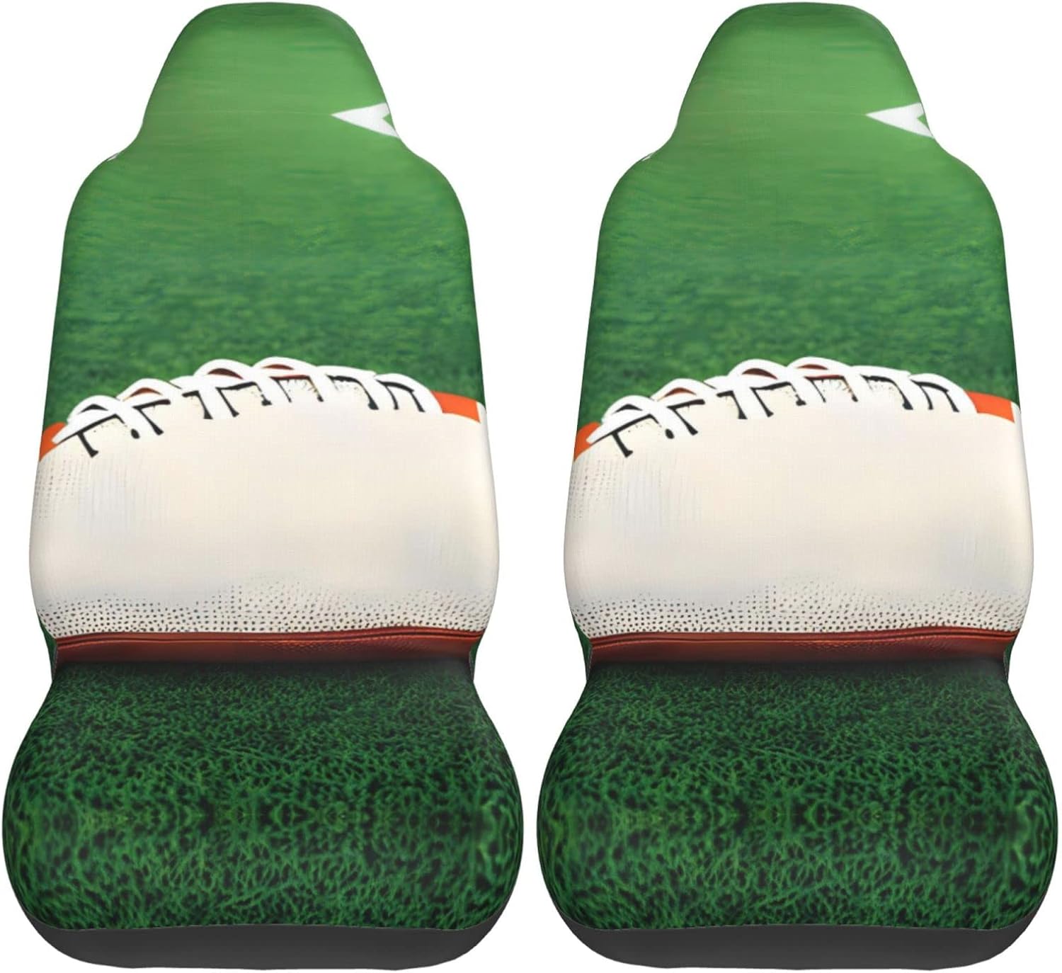 White Rugby Ball Dua Sarung JOK Mobil, Sarung JOK Mobil Depan, Cocok Untuk Sebagian Besar Mobil, SUV, Truk, Van, Dll.