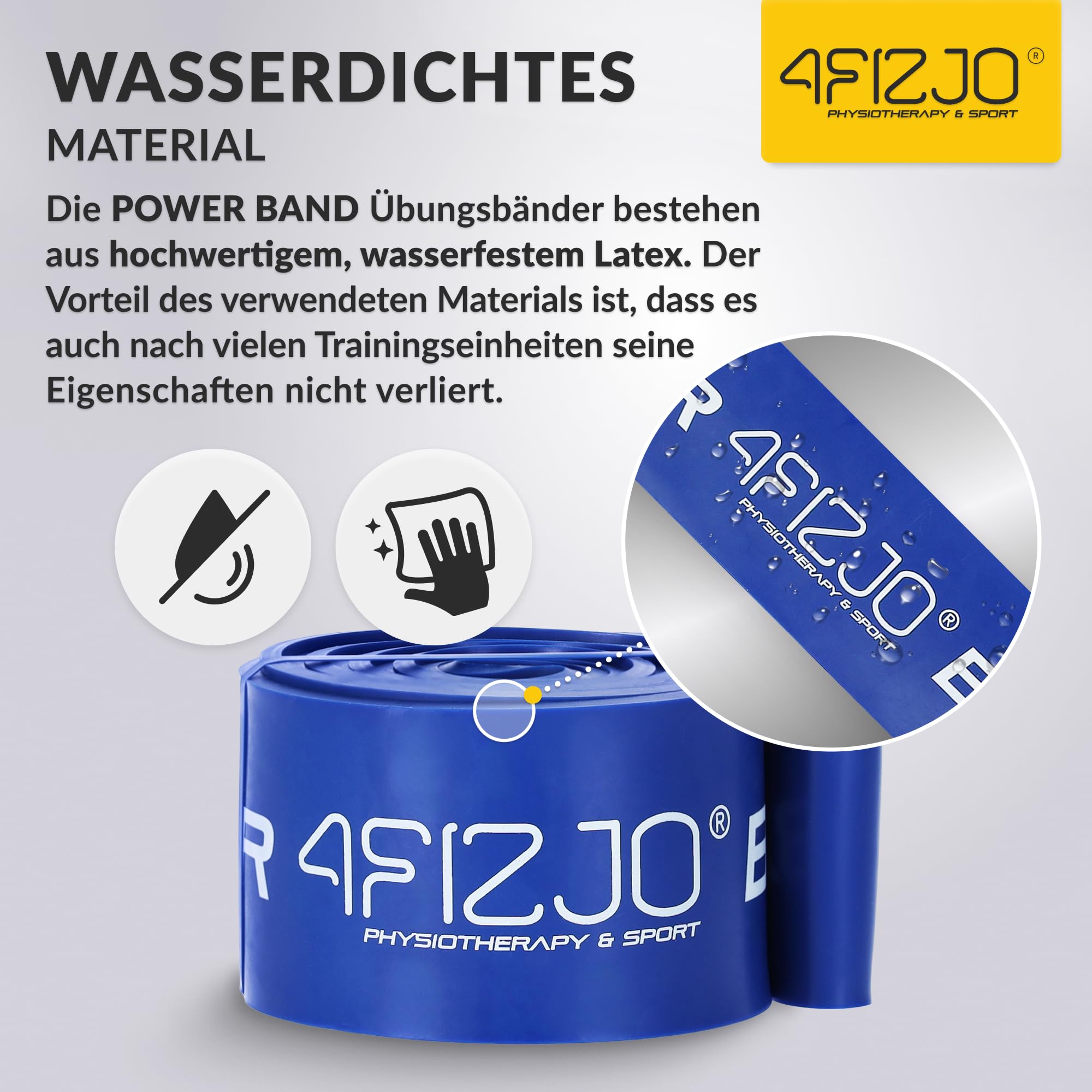 4FIZJO Latex Fitnessbänder, 208x1,3x0,45 cm, Leichter Widerstand Hypoallergen, Widerstandsbänder krafttraining, Calisthenics Equipment, Trainingsband für Yoga, Gymnastikband