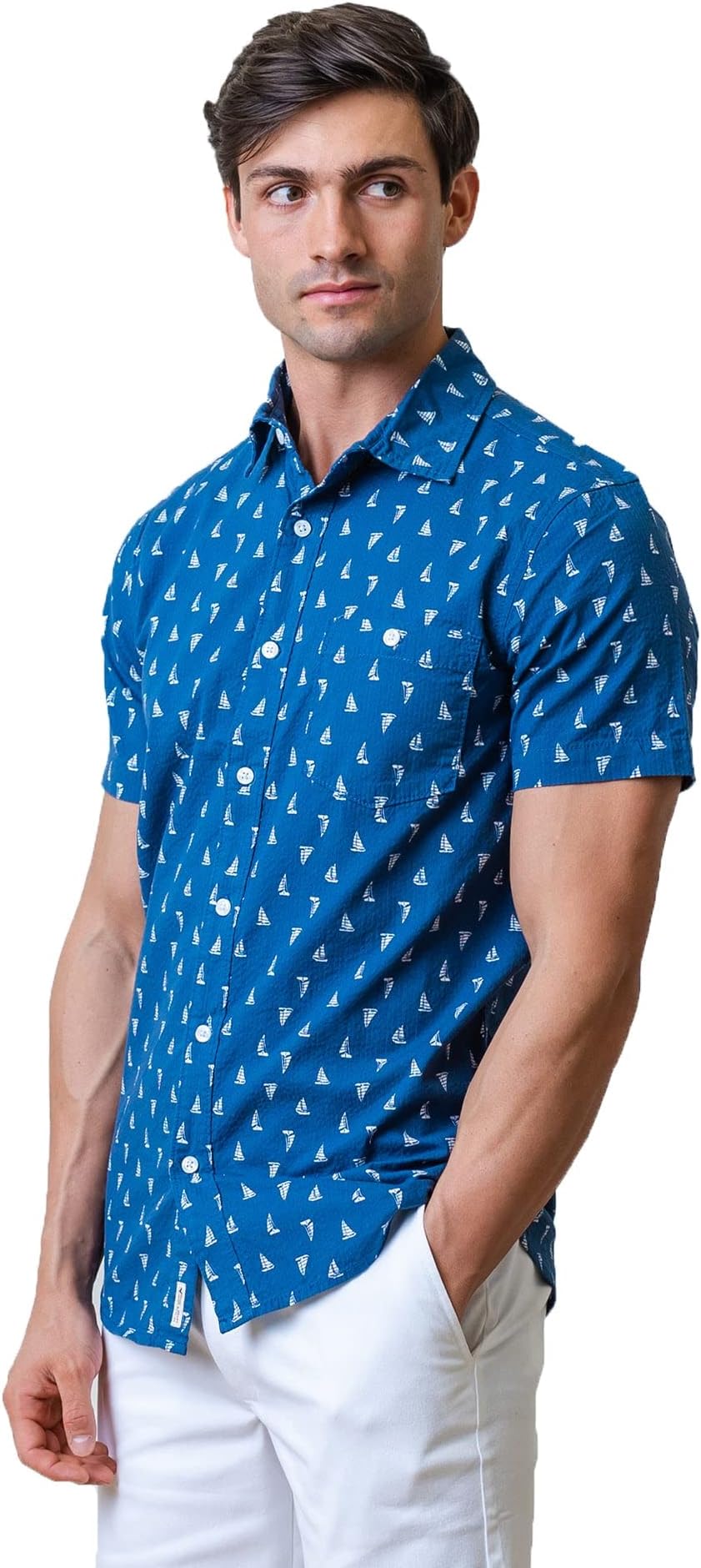 Hope & HenryMen's Long Sleeve Poplin Button Down Shirt