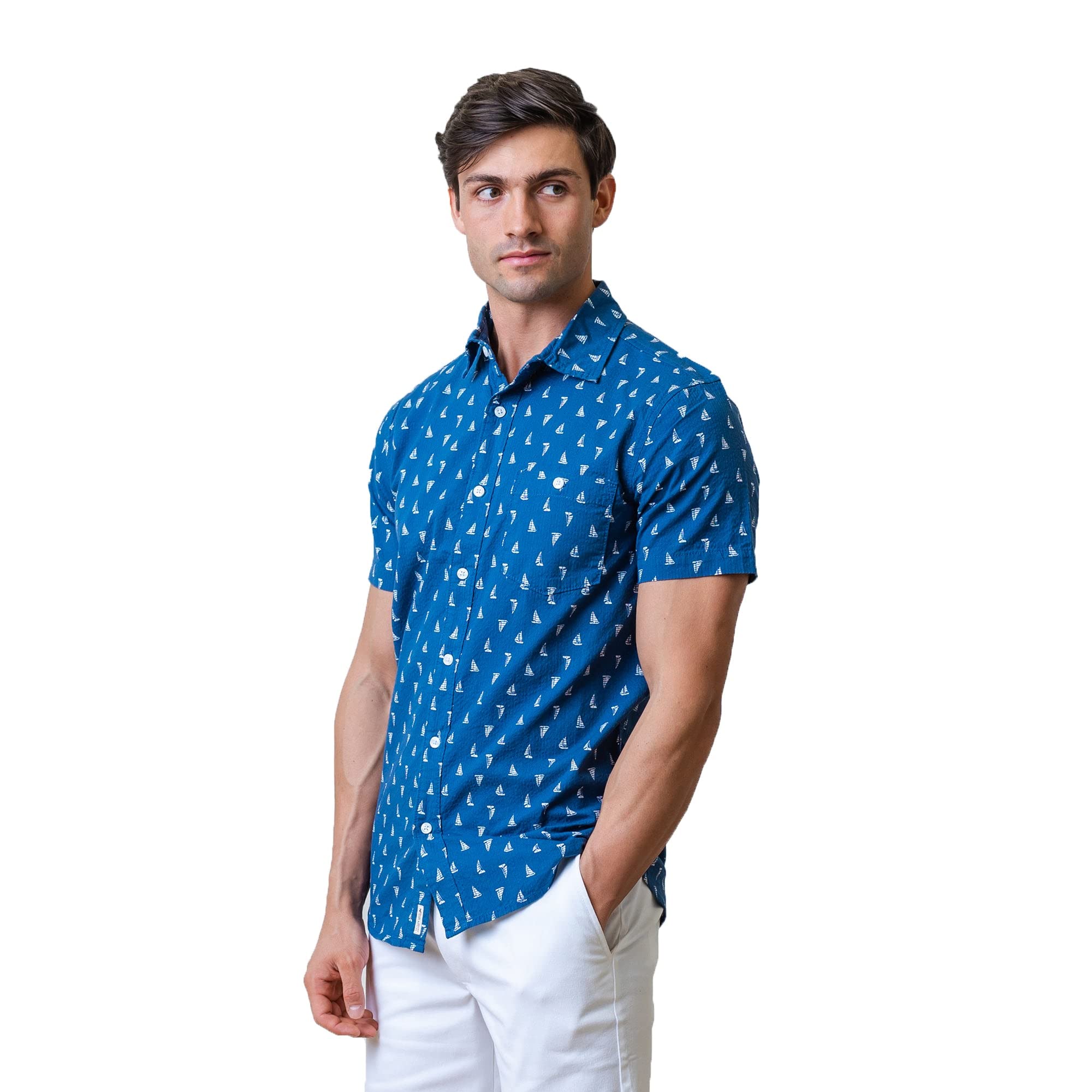 Hope & HenryMen's Long Sleeve Poplin Button Down Shirt