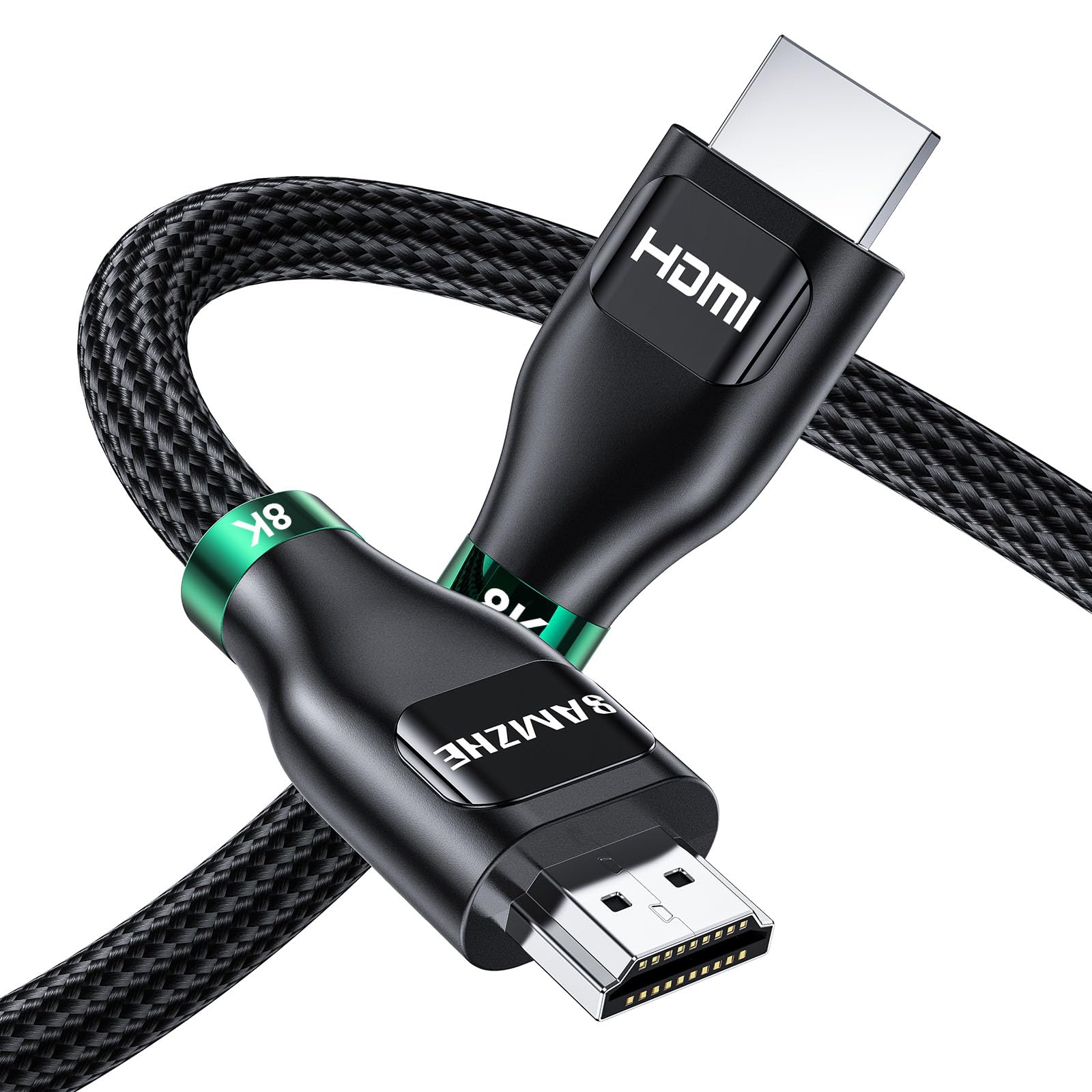 SAMZHE Cavo HDMI 8K 2.1, 48 Gbps, 4,5 m, certificato ad altissima velocità HDMI in alluminio, 4K a 240 Hz, 120 Hz, 10 K 8 K a 60 Hz, HDCP 2.2 e 2.3, eARC HDR 10 Dolby compatibile con PS5/Blu-ray/Roku