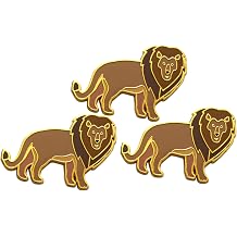 Novel Merk Lion Safari Animals Lapel Pin, Hat Pin & Tie Tack Set - with Clutch Back 3 Piece