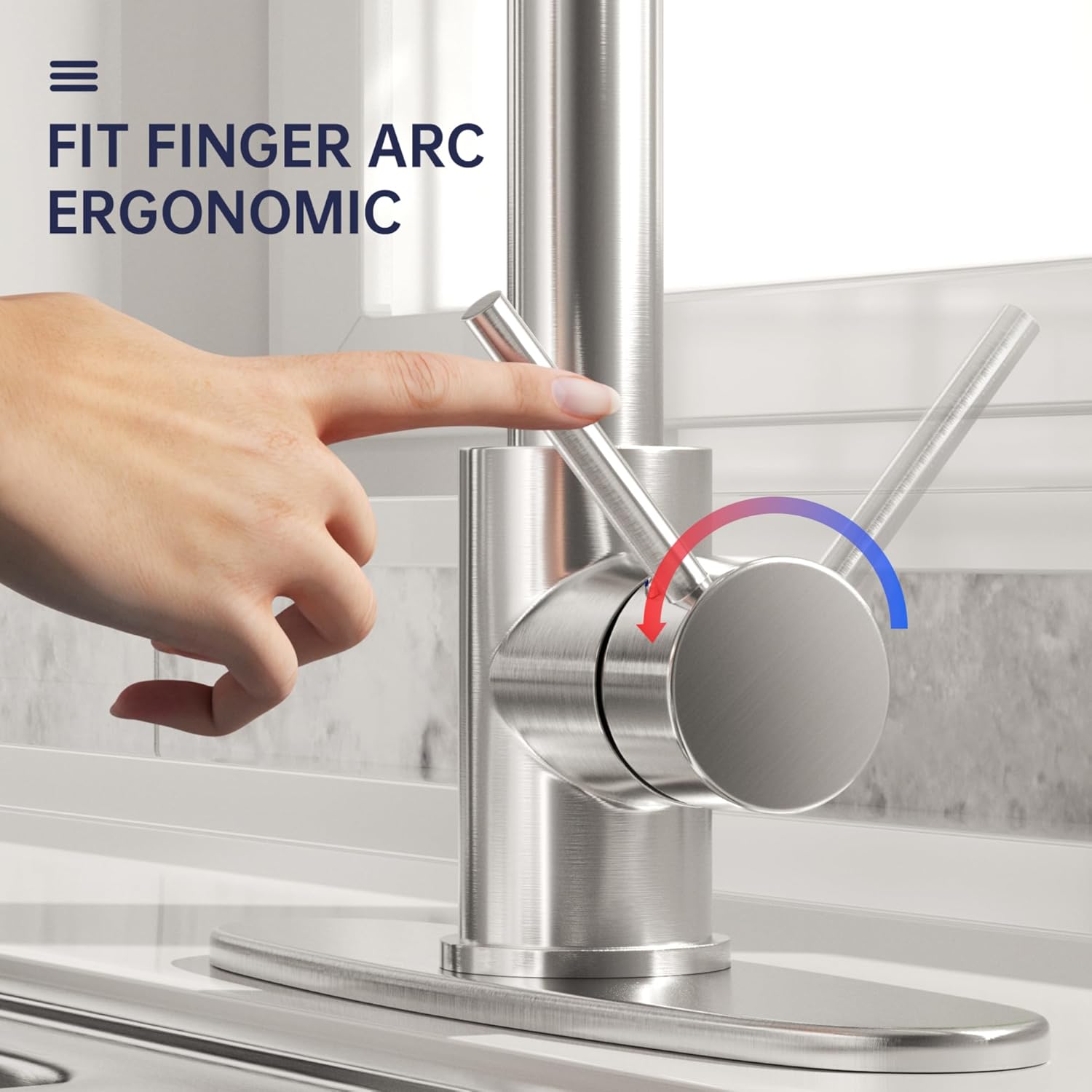 Brushed Nickel Kitchen Faucet with Pull Down Sprayer, Stainless Steel Spring Commercial Kitchen Sink Faucet with 10-Inch Deck,1 or 3 Hole Installation for Farmhouse, RV Camper, Laundry & Utility Sink