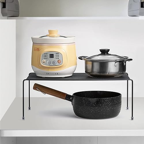 Miniatura 6 de Lonian Estante organizador de gabinete de cocina, paquete de 2 estantes de almacenamiento de mostrador con patas de goma antideslizantes