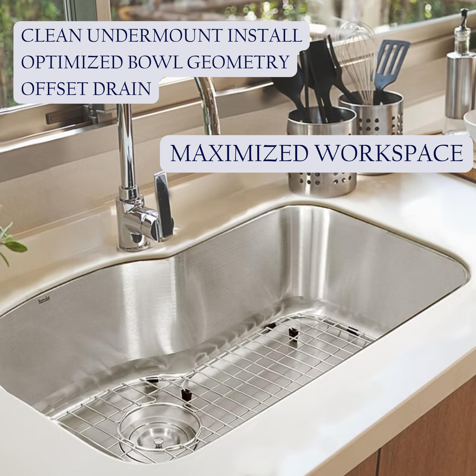 Nantucket Sinks MOBYXL-16 Single Bowl Oblong Undermount Stainless