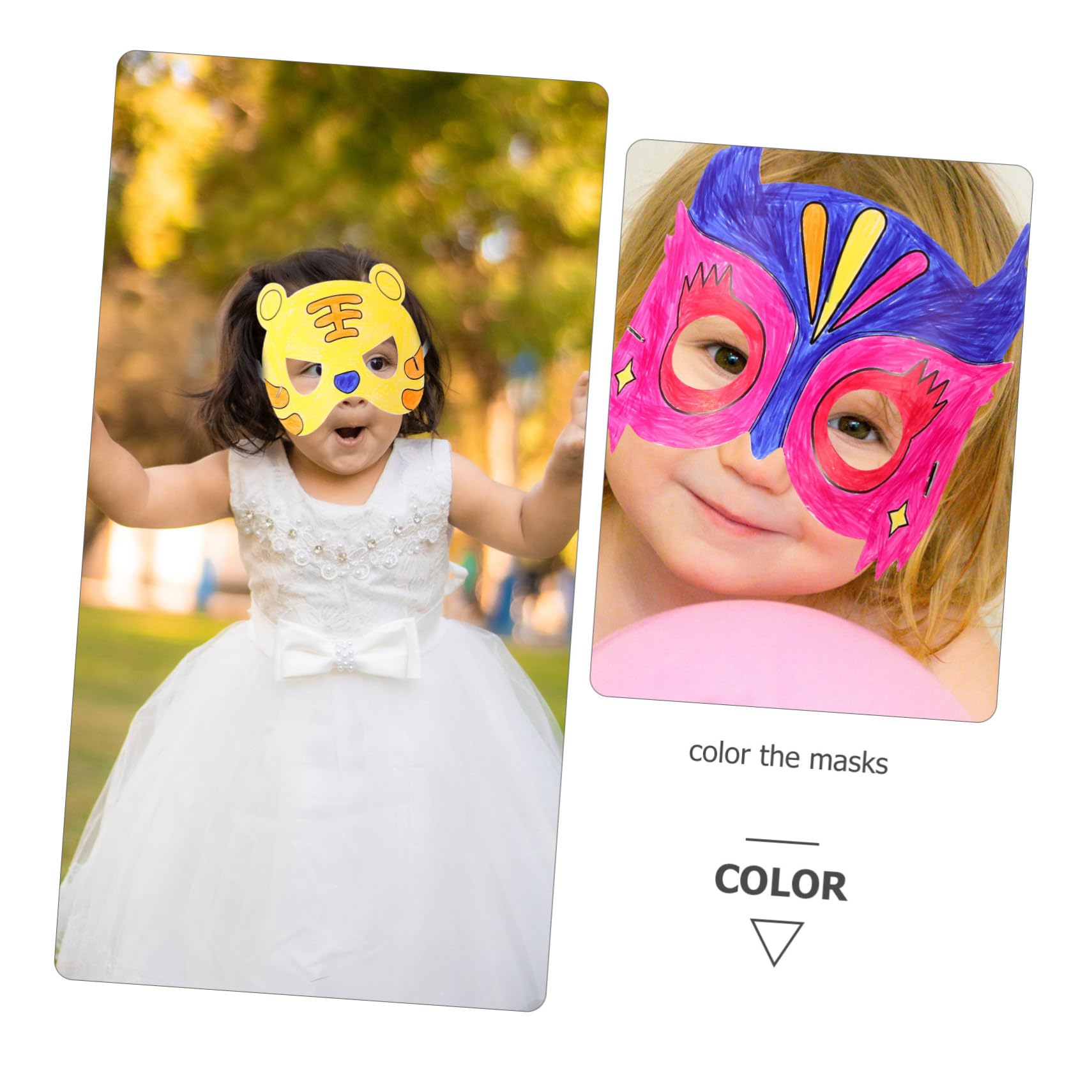 HEMOTON 5 Set Maschera Vuota Da Colorare Maschere Graffiti Fai Da Te Vuota Maschere Per Fai Da Te Kit Per La Creazione Di Maschere Maschera Di Volpe Carta