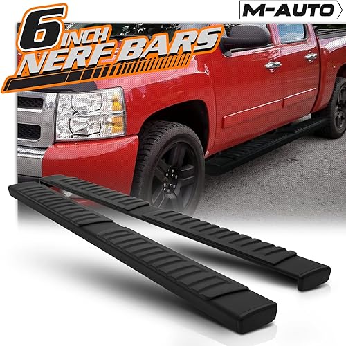 Miniatura 10 de M-AUTO Estribos de repuesto de 6 pulgadas para Chevrolet Silverado GMC Sierra 1500 2500HD 3500HD 3500HD 2007-2018, estilo de fábrica, cromado