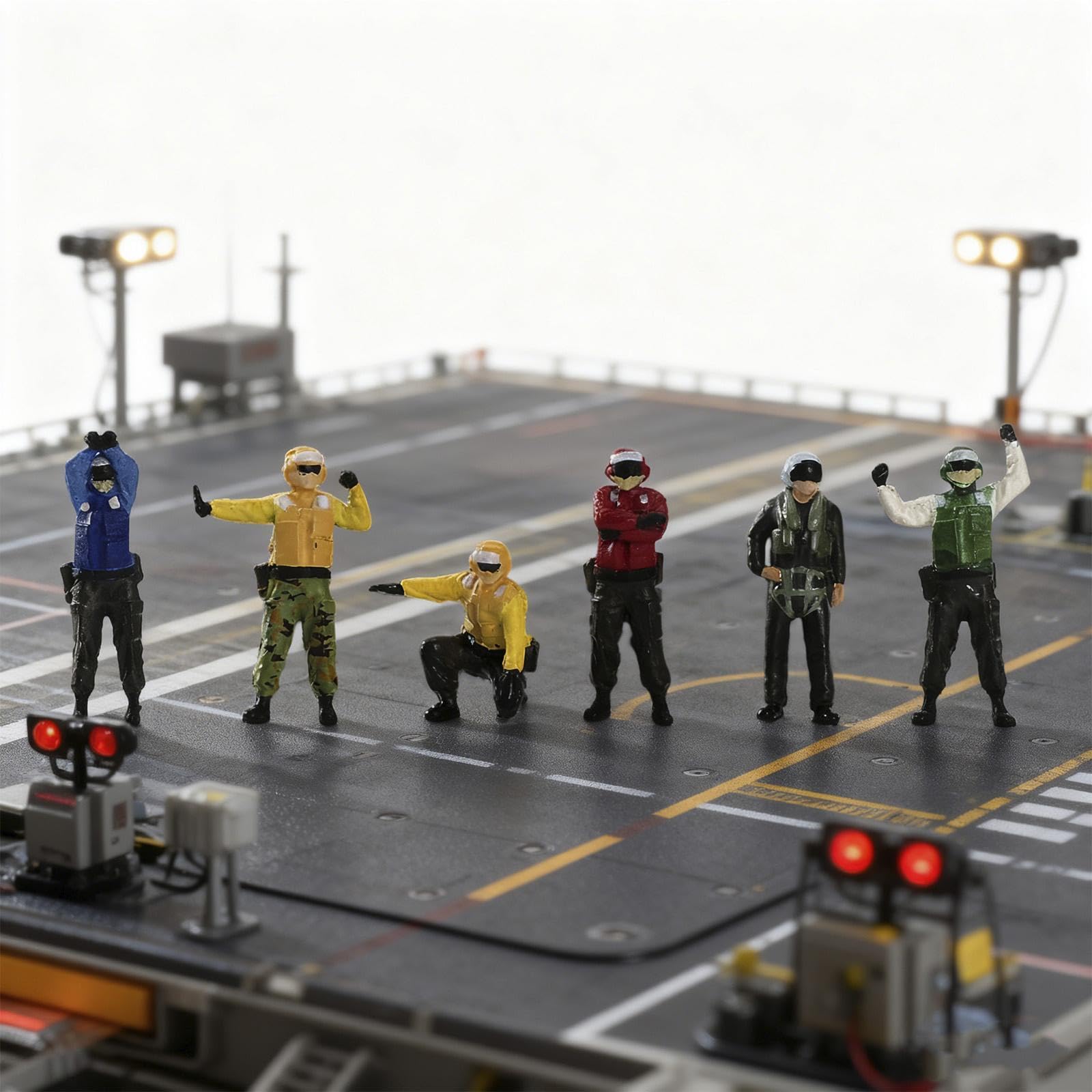 predolo Lot de 6 figurines miniatures à l'échelle 1:72 représentant du personnel au sol, accessoires de photographie