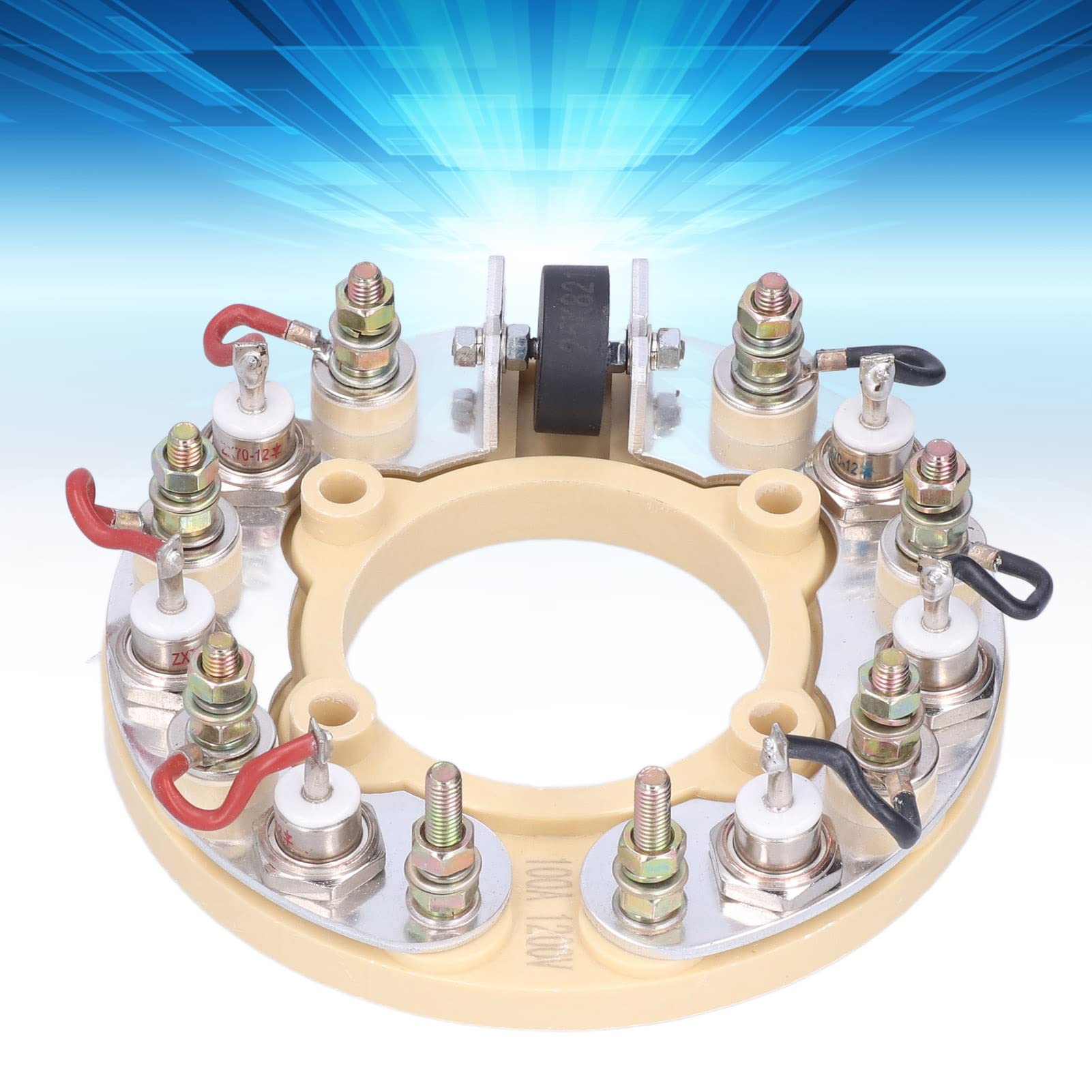aqxreight Modulo Raddrizzatore Rotante WT-5 Raddrizzatore a Ponte per Carichi Pesanti per Generatori, Struttura in ABS e Acciaio, Protezione Dalla Tensione, Prestazioni Stabili per Uso Industriale e