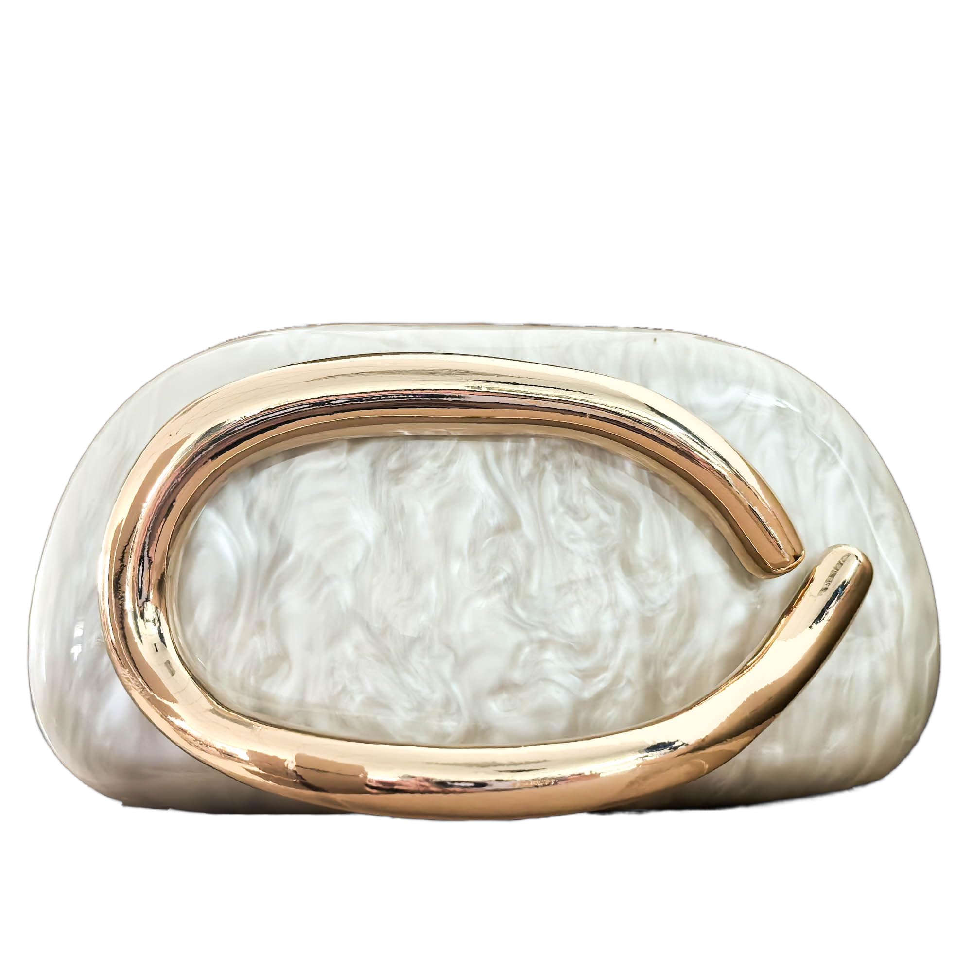 Boutique De FGG Mini Acrylic Clutch Purses for Women Formal,Hardcase Marble Evening Bag,Trendy Metal Handle Shoulder Handbag