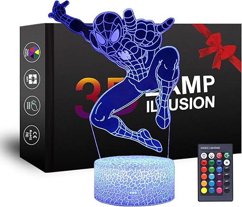 Miniatura 1 de Luz nocturna para niños y niñas, lámpara de noche 3D XXMANX 7 colores cambiantes táctil y control remoto, juguetes para niños, regalos de Navidad