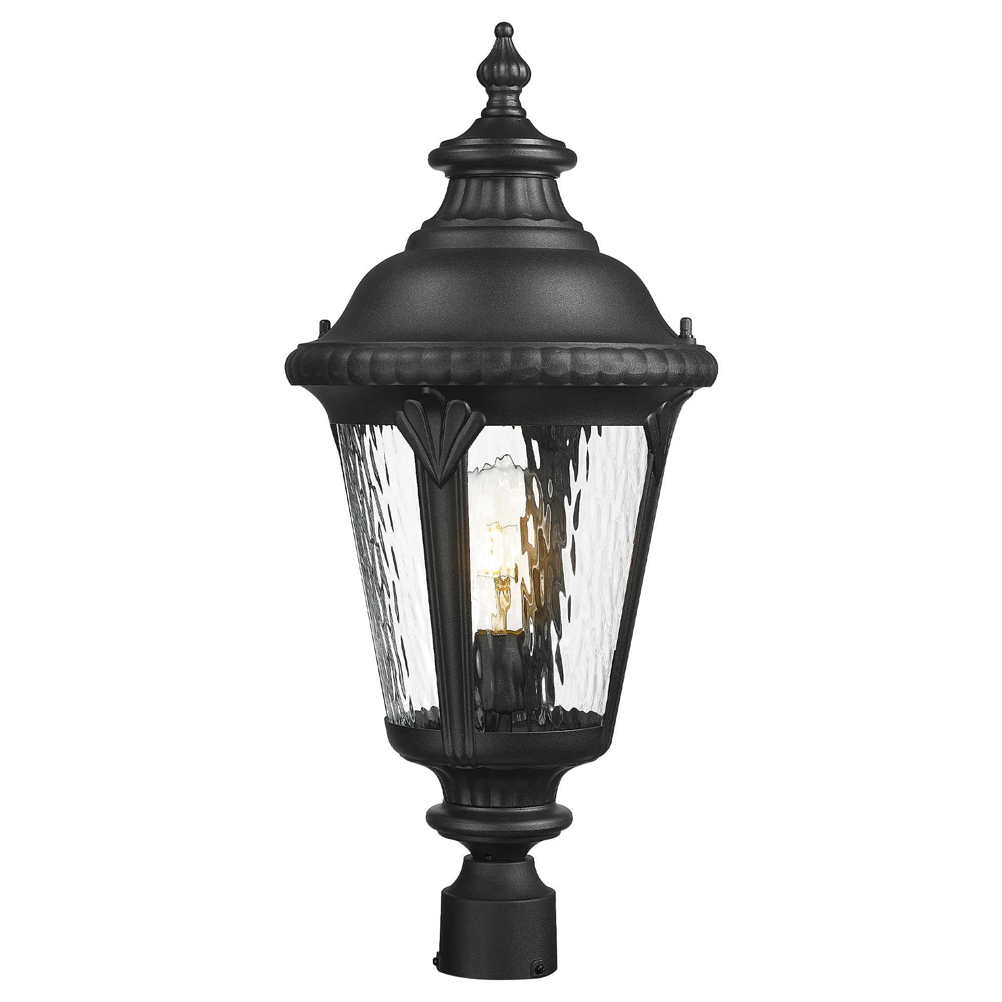 Photo 1 of Emliviar 25" Post Light, Black, Water Ripple Glass