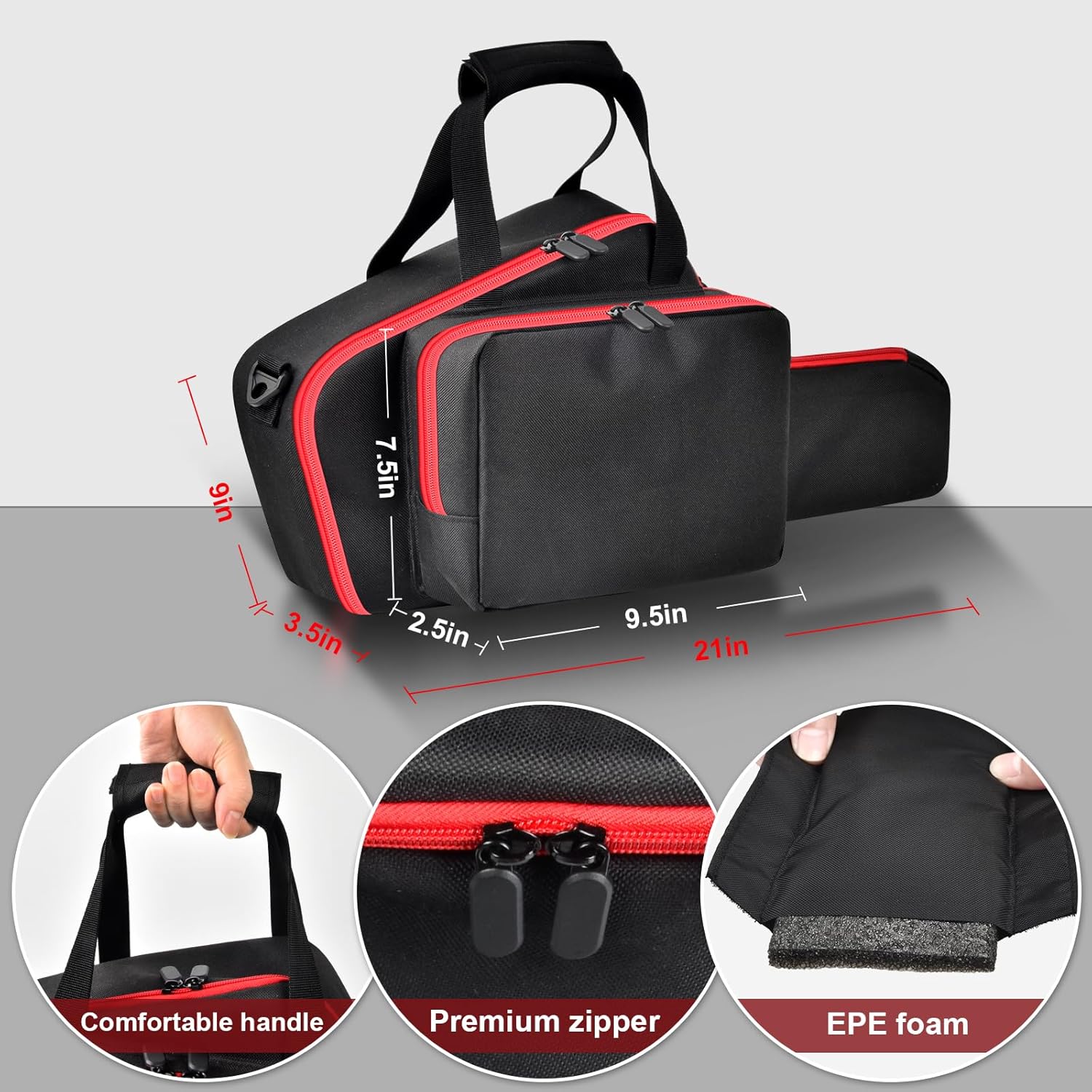 Case Compatible with Milwaukee Electric Tool M18 Fuel Hatchet 8 Inch Pruning, Chrome (3004-20), Cordless Chainsaw Kit Bag for Mini Saw Pruner Sawzall, Batteries and Charger (Box Only)