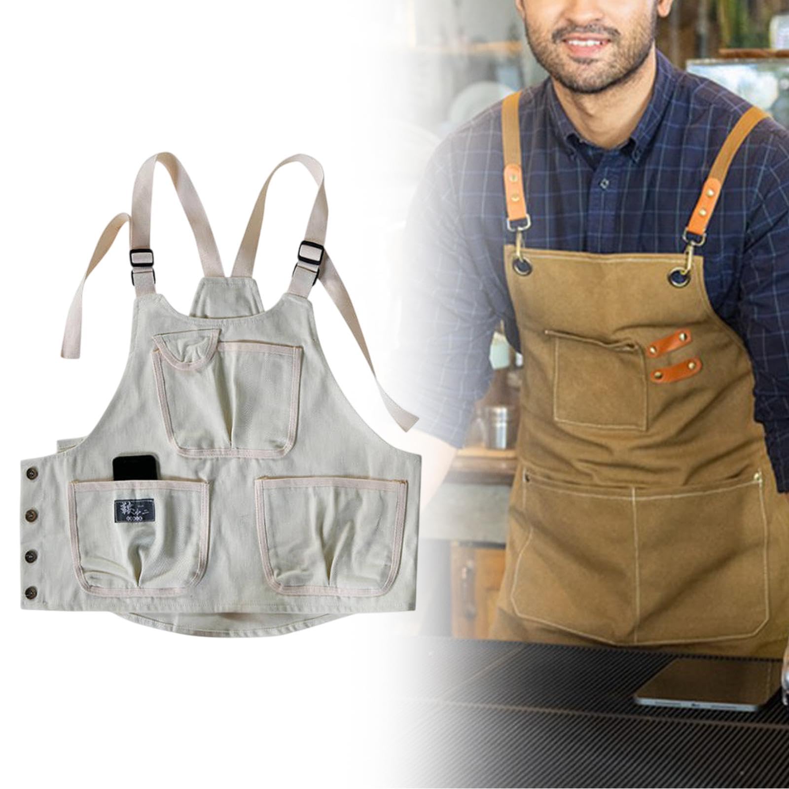 Delantal de la parrilla Ropa de trabajo Ligero impermeable de la herramienta del chaleco de campamento del delantero para la carpintería jardín de