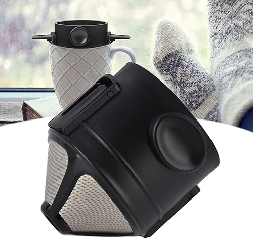 Cafetera vertida, portátil, filtro de acero inoxidable reutilizable con diseño de doble malla para una mejor preparación