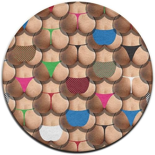 Alfombras circulares antideslizantes para dormitorio, decoración del hogar, alfombra redonda moderna, lavable a máquina, compatible con trasero sexy