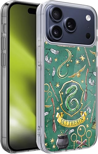 Vista 201 de Head Case Designs Funda de gel suave con licencia oficial de Harry Potter Slytherin, diseño de Reliquias de la Muerte XIII compatible con Apple