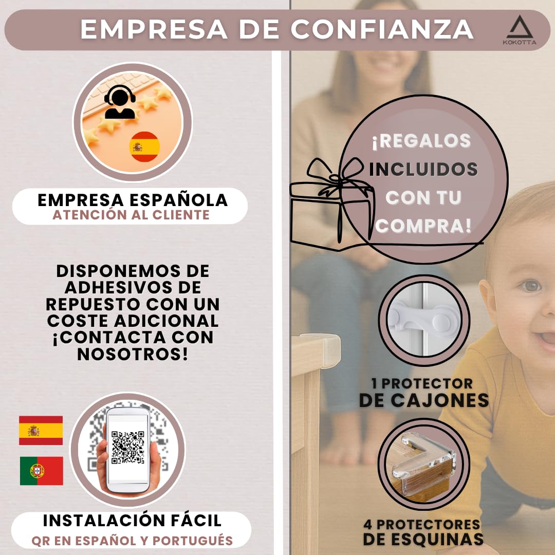Puerta Retráctil Seguridad Adhesivos o Tornillos -140cm- Barrera Extensible Bebés y Perros - Sin Taladrar. Sin Agujeros - Apta en Escaleras, Puertas, Pasillos (140CM-BLANCO)