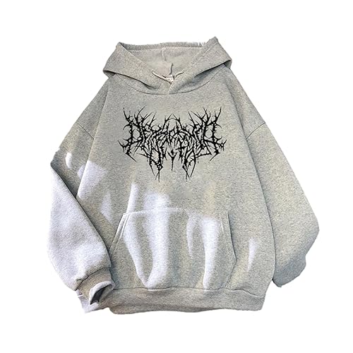 Y2K Grunge Gothic Graphics Hoodies Women Harajuku Aesthetic Hiphop Long
