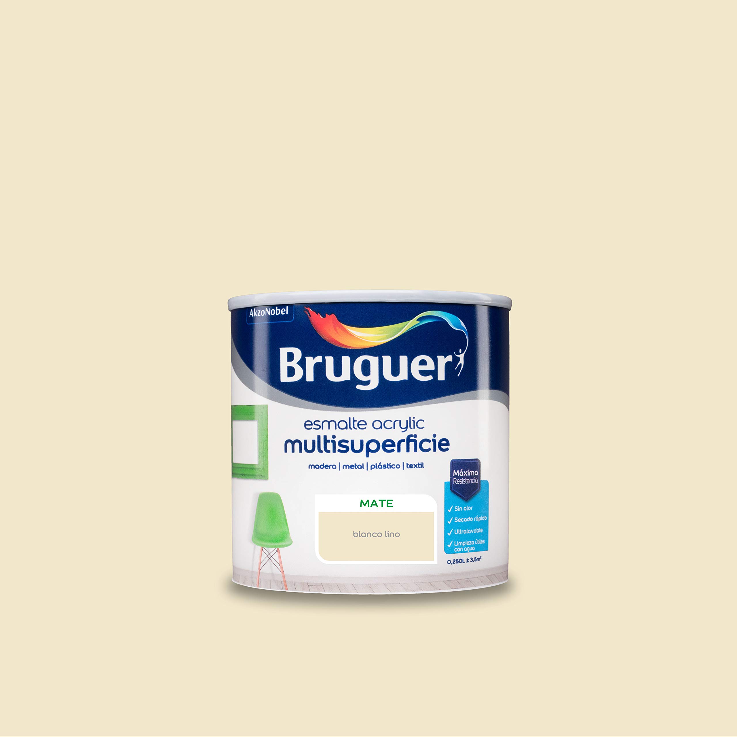 Bruguer Acrylic Multisuperficie Esmalte al agua Satinado - Pintura 750 mL, Blanco Permanente — view 29