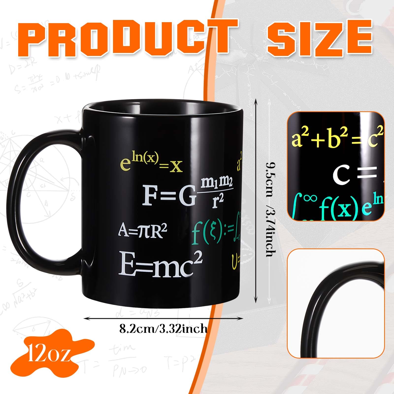 Layhit 4 Pcs Math Teacher Appreciation Gift Graduation Gifts 12 oz Coffee Mug Math Socks Lanyards Keychain with Gifts Box for Men Women Teens Teacher Birthday Teachers Day Christmas