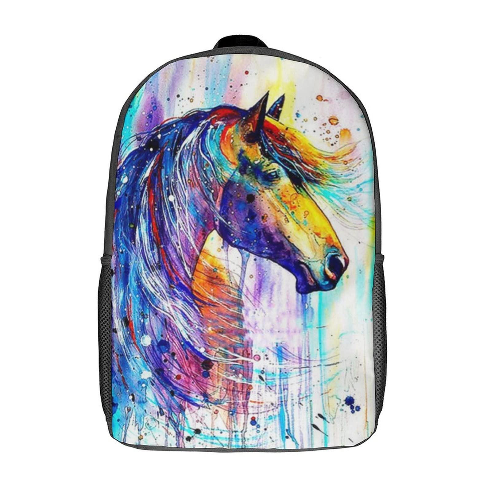 Mochila de caballo 3D unisex de 42x30x13cm para uso escolar y juvenil 8