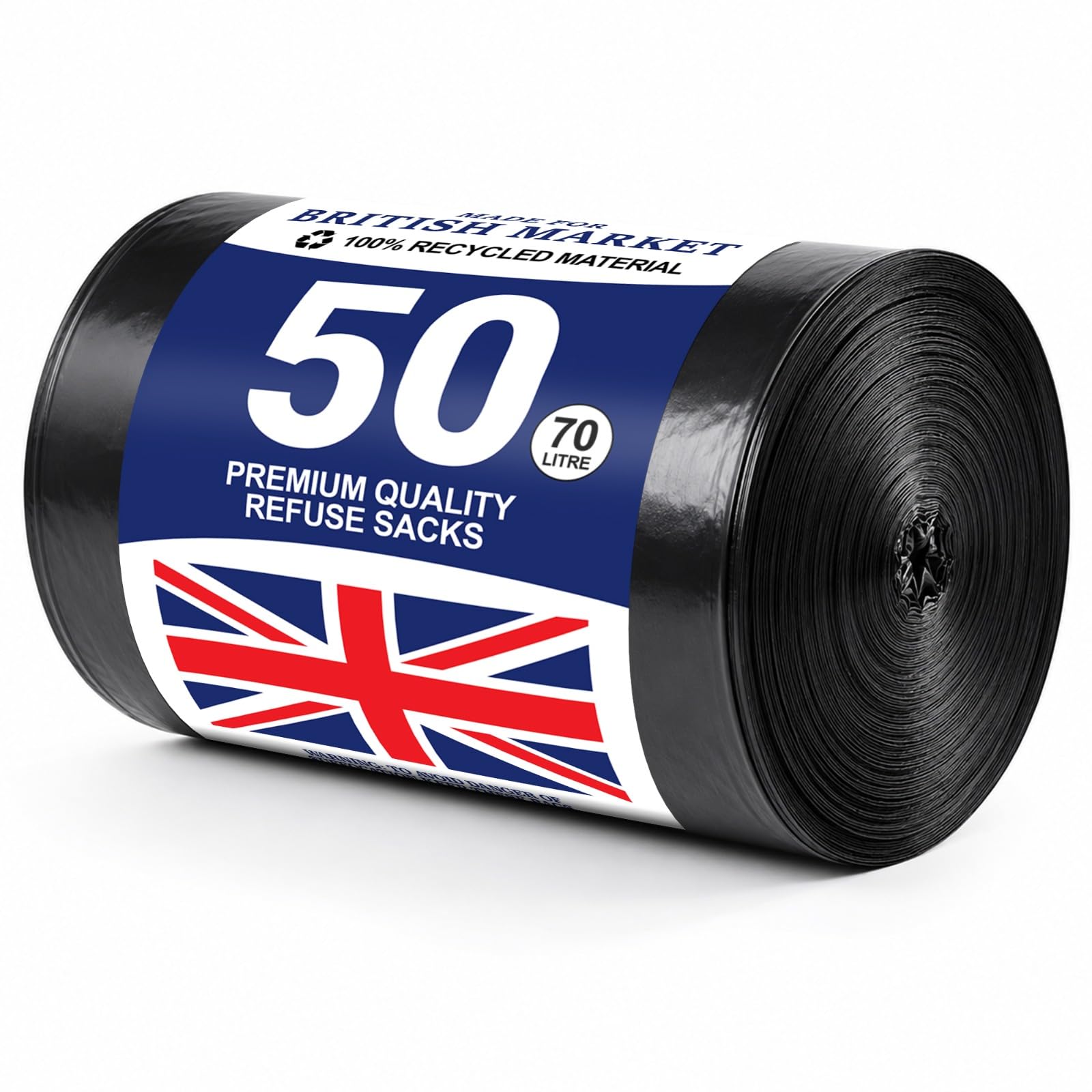 G4GOODS® 2 Rolls of 50 Heavy Duty Black Bin Bags 70L Trash Bags 100 Heavy Duty Bin Liners Refuse Sacks Bin Bag Rolls Black Refuse Sacks Rubbish Bags Bin Liners Large Garden Wastage Bags 100% Recycled