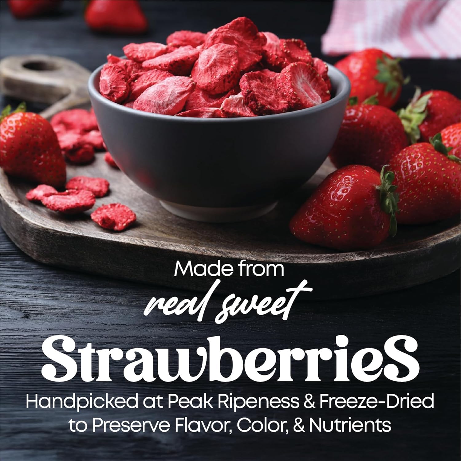 Fresas liofilizadas chips 100% fruta deshidratada natural sin aditivos snack