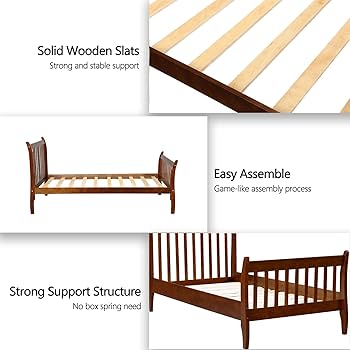 Amazon.com: Twin Size Solid Wood Platform Bed Frame, Single