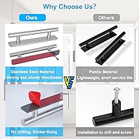 Vista 6 de Manijas autoadhesivas para cajones de gabinetes, manijas de puerta adhesivas de acero inoxidable de 5 pulgadas, diseño sin perforaciones, manija