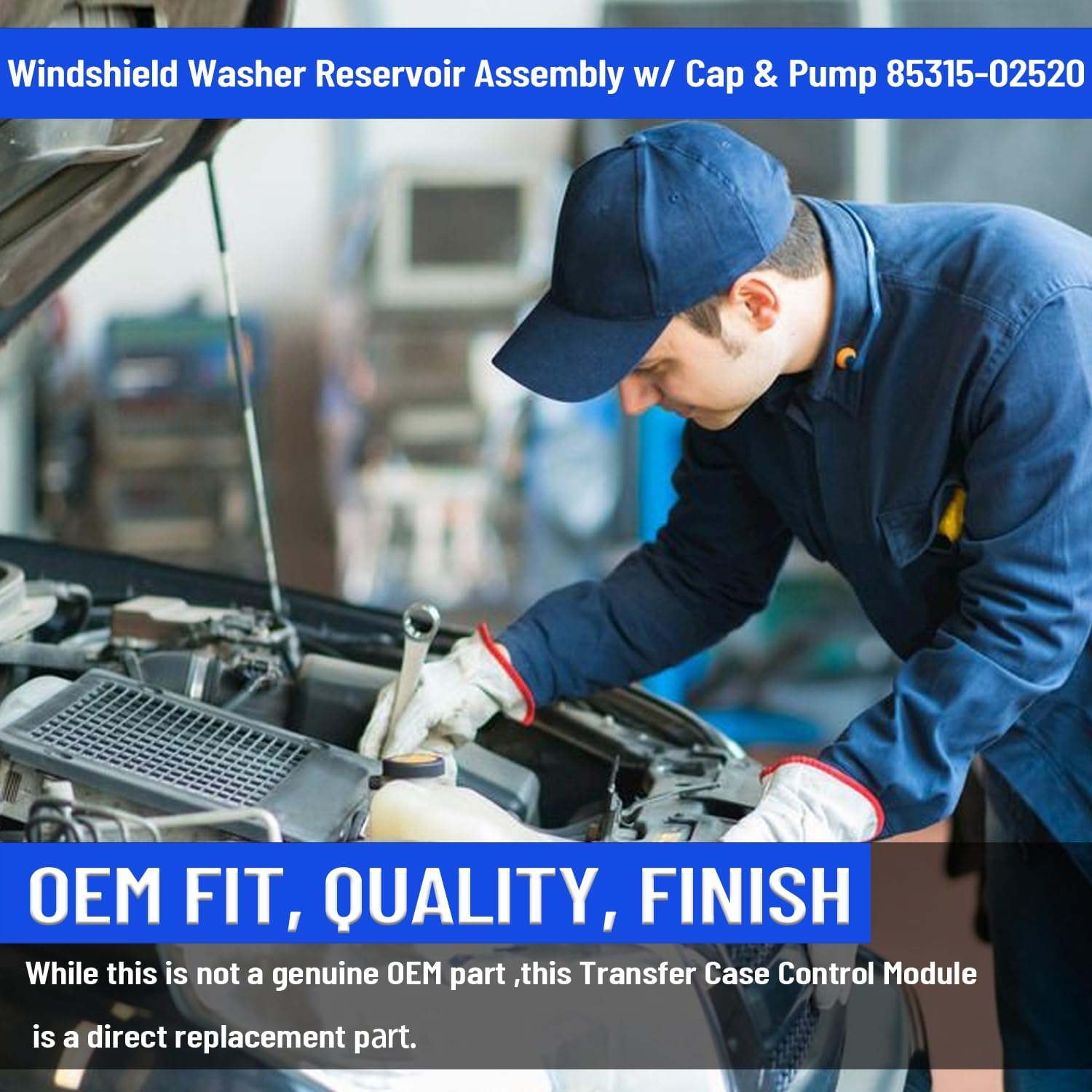 ‎85315-02520 Windshield Washer Reservoir Compatible with Toyota Corolla 2014-2019 Replaces 8531502520, 8533060190, 85330-60190, 8530102050, 6489-0009, TO1288190