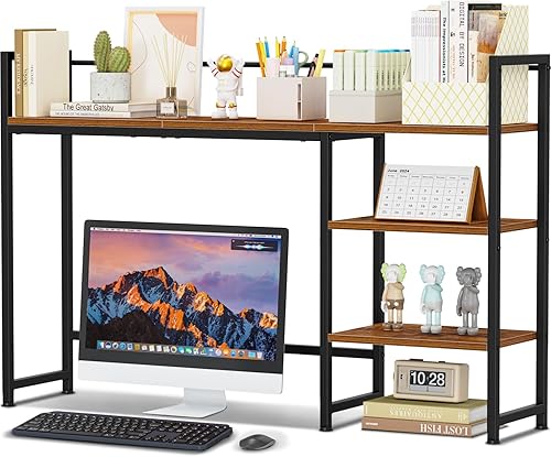 Miniatura 11 de Snughome Estante de Escritorio, Gabinete de Escritorio de 38.6" para Monitor de Computadora, Estante Organizador de Escritorio, Estante de Negro