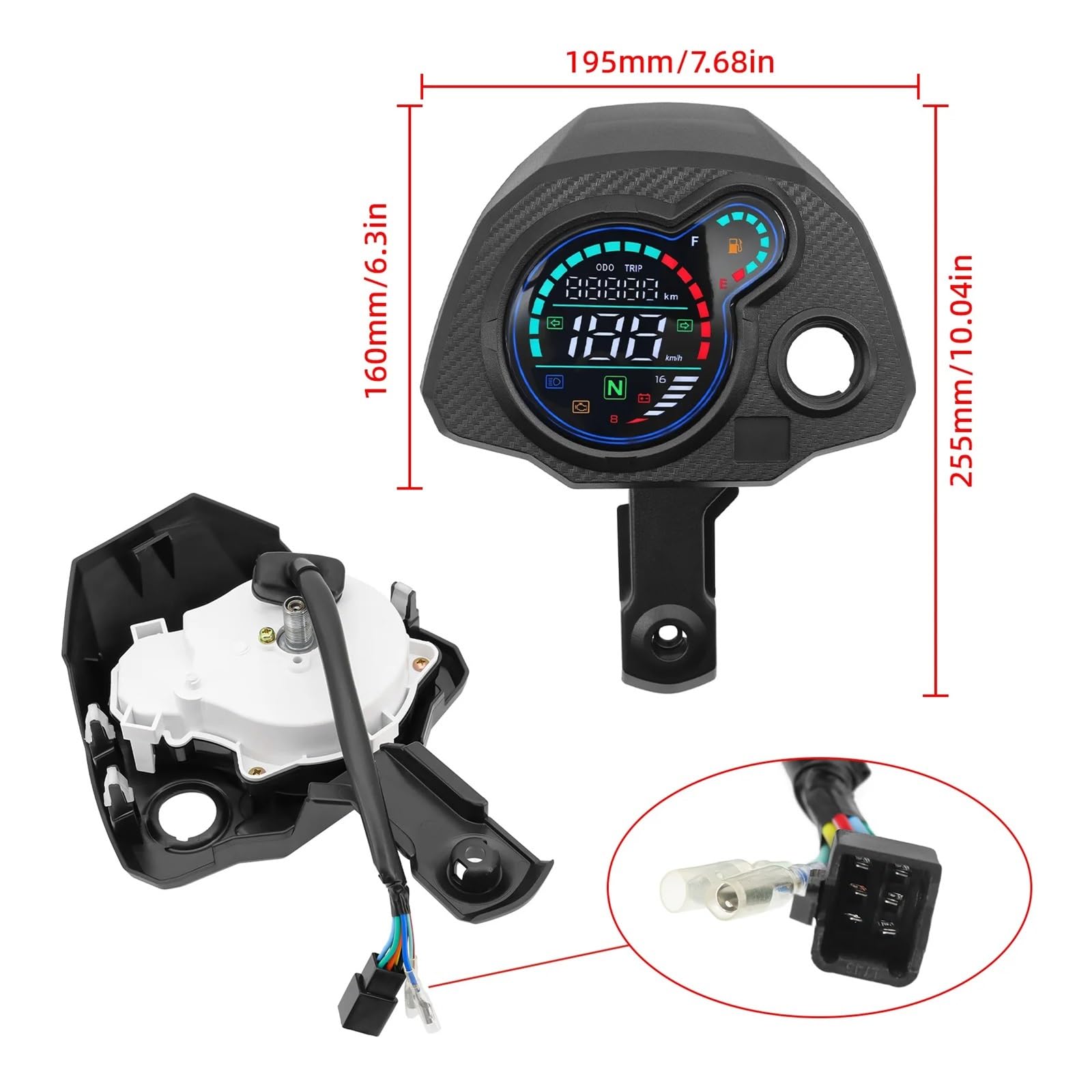 Moto Tachimetro Digitale Pannello strumenti cruscotto motore per Navi 110 per Navi110 Contagiri moto Contachilometri digitale Contagiri