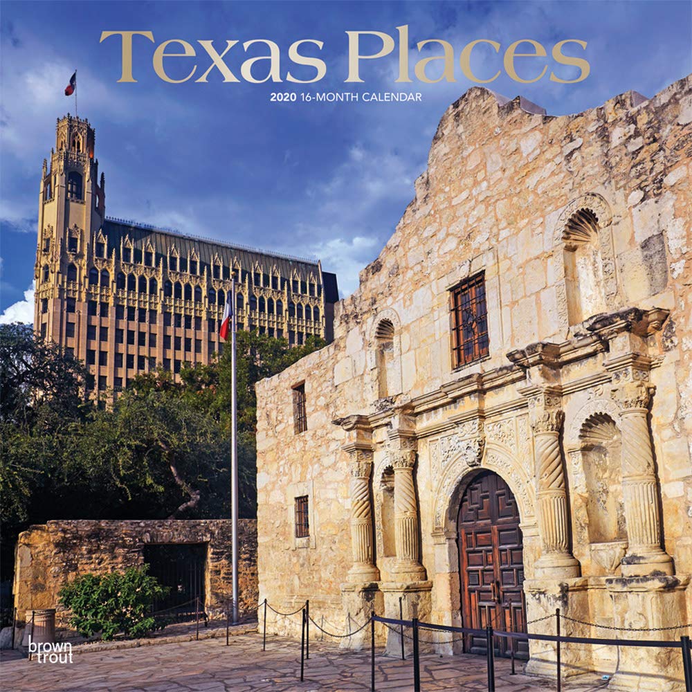 Texas Places 2020 12 x 12 Inch Monthly Square Wall Calendar with Foil Stamped Cover, USA United States of America Southwest State Nature (English, French and Spanish Edition)