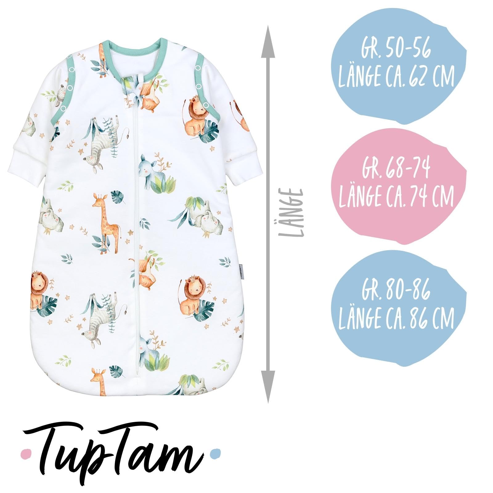 TupTam Saco de Dormir Bebé 2.5 TOG – Saco de Dormir Niños con Mangas Desmontables, Algodón OEKO-TEX