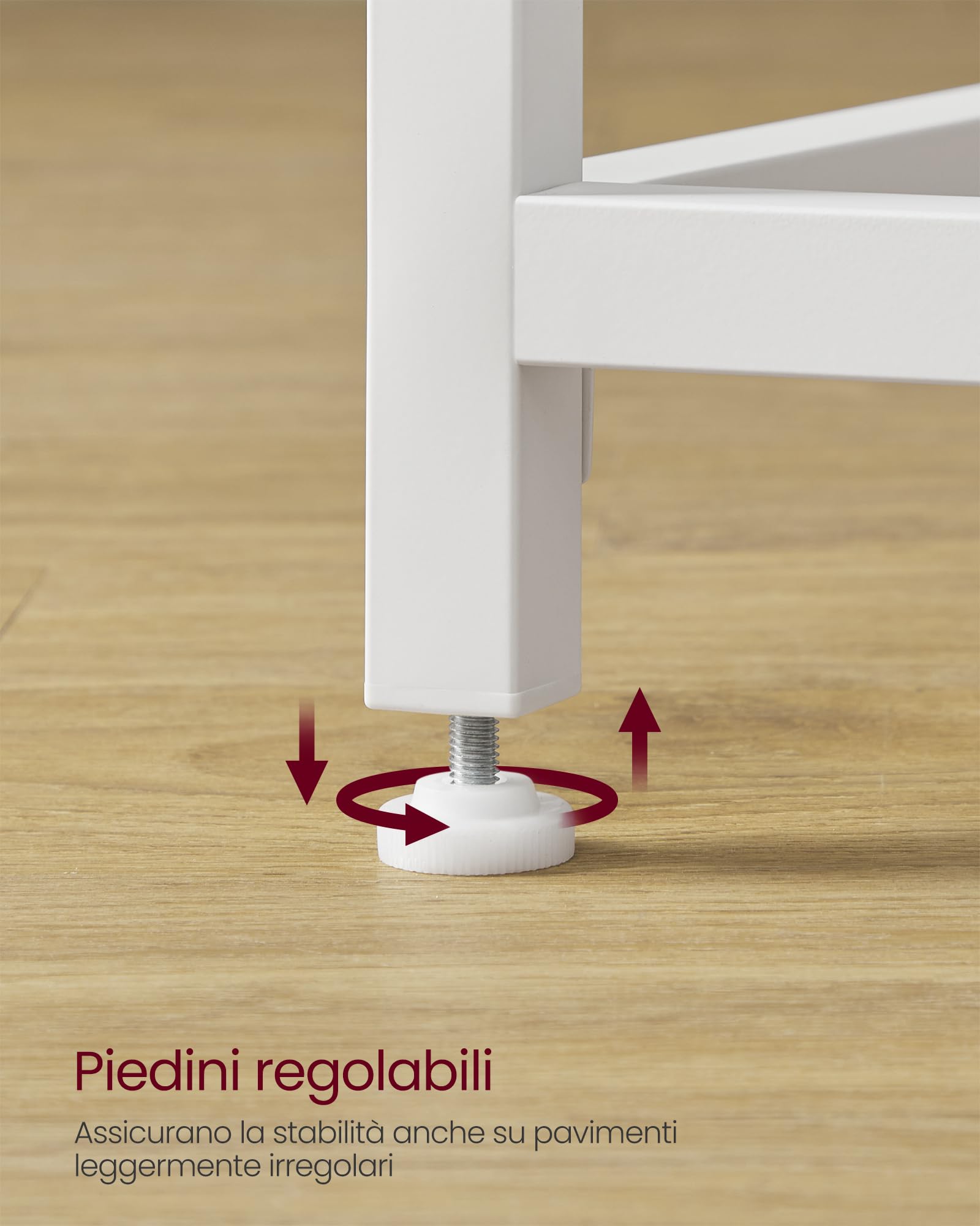 VASAGLE Scrivania per Computer, Postazione Lavoro, 50 x 100 x 76 cm, Scrivania da Ufficio, Studio Camera da Letto Soggiorno, Bianco Acero e Bianco Nuvola LWD041W44