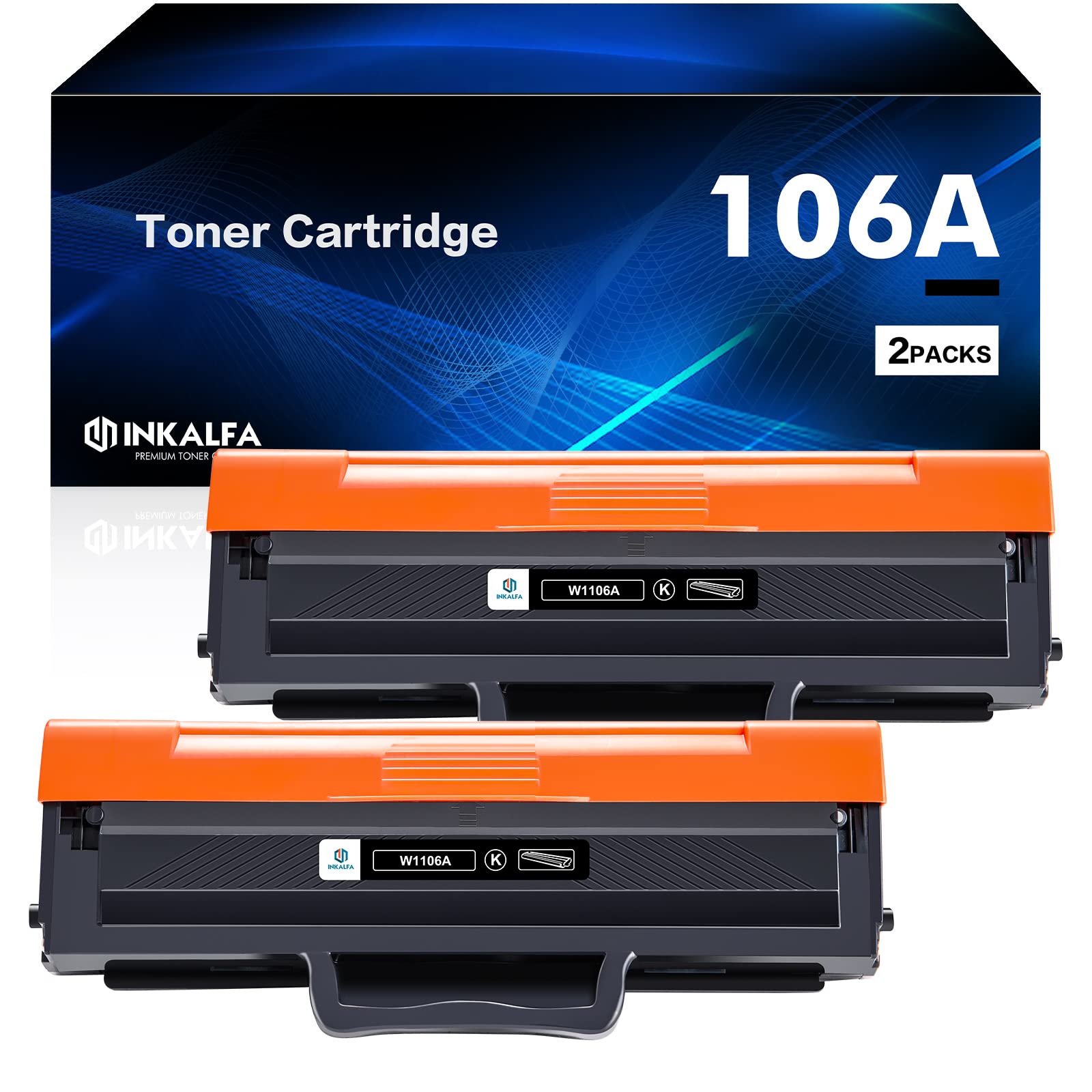 2er-Pack 106A W1106A Tonerkartuschen Kompatible für HP 106A W1106A für Laser MFP 137fwg Laser MFP 135wg 107w 135w 137fnw 135a 107a 107r 135r Drucker ( Schwarz )