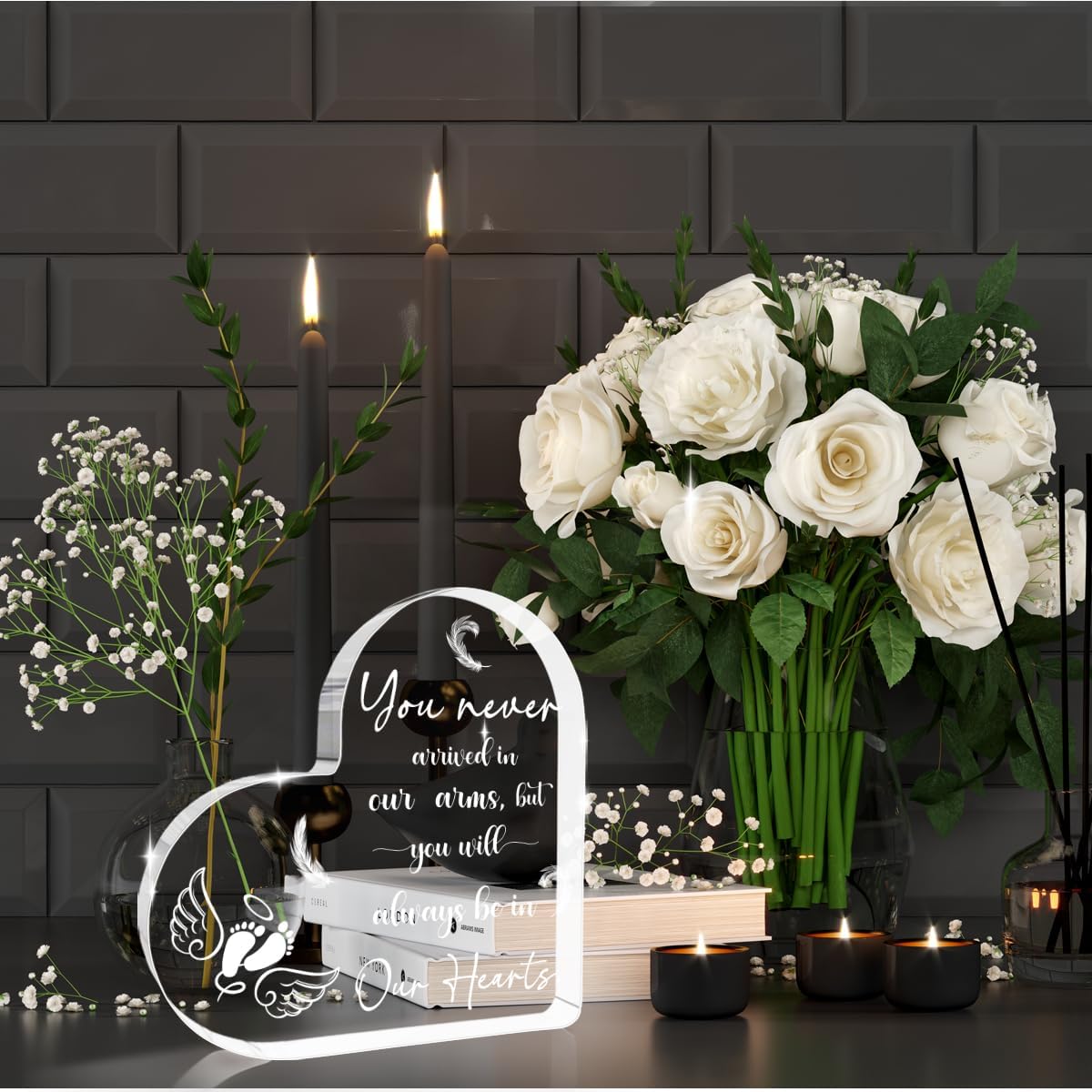 Miscarriage Memorial Gifts For Mothers, Acrylic Heart Paperweight Keepsake, Infant Loss Sympathy Gift, Loss Of Baby Memorial, Remembrance Sympathy Gifts image 4