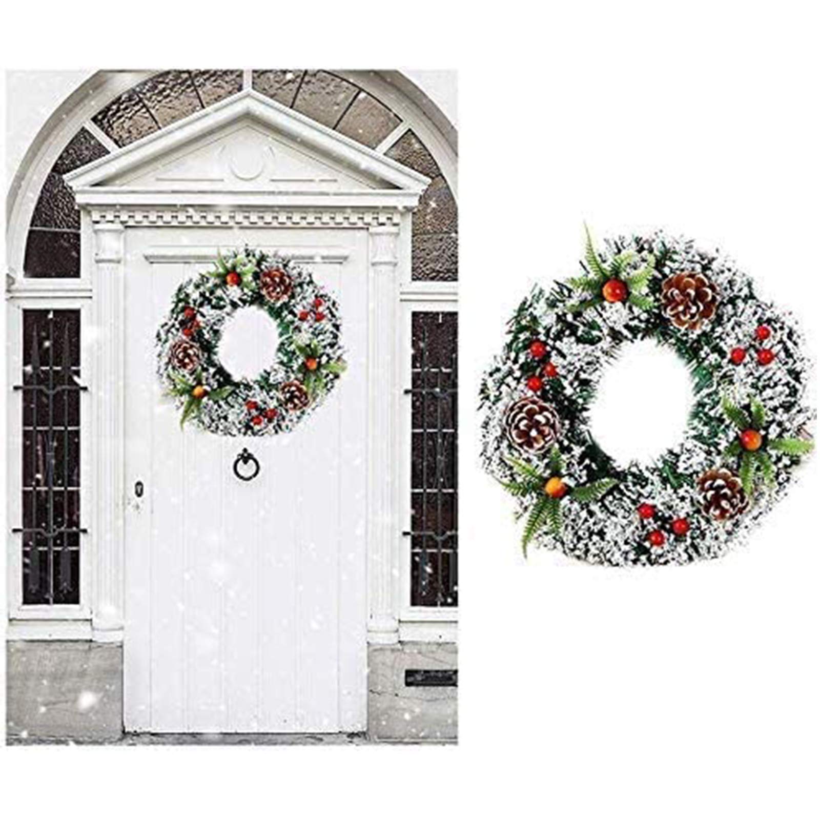 MIAOXIAO Weihnachten Dekoration Girlande Kreativ Weihnachten Türkranz Weihnachtsgirlande Künstliche Kränze Weihnachtskranz Deko Christmas Wreath Decoration,40CM