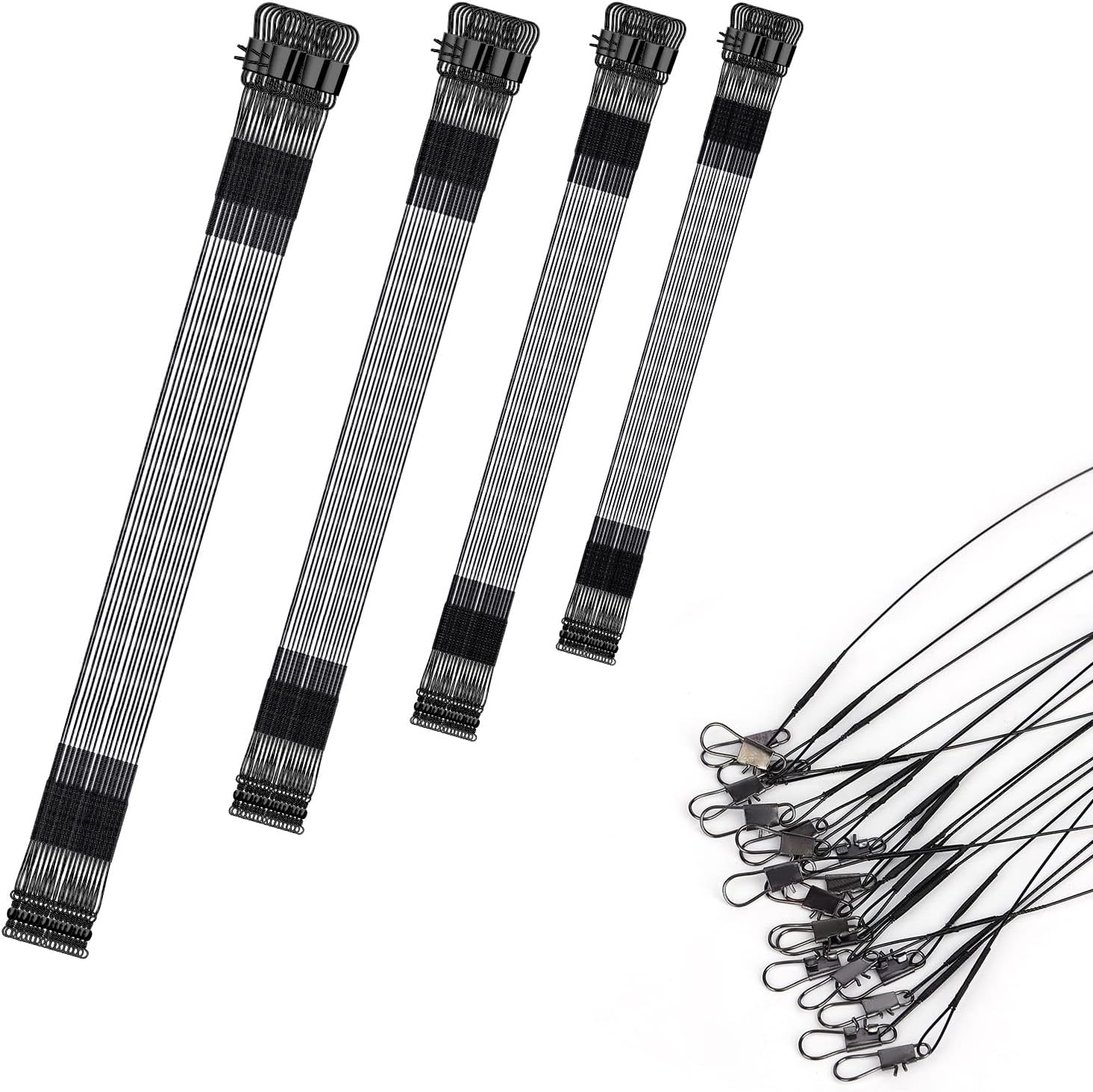 AIEX 80pcs Fishing Leaders, Stainless Steel Fishing Wire Leader Line