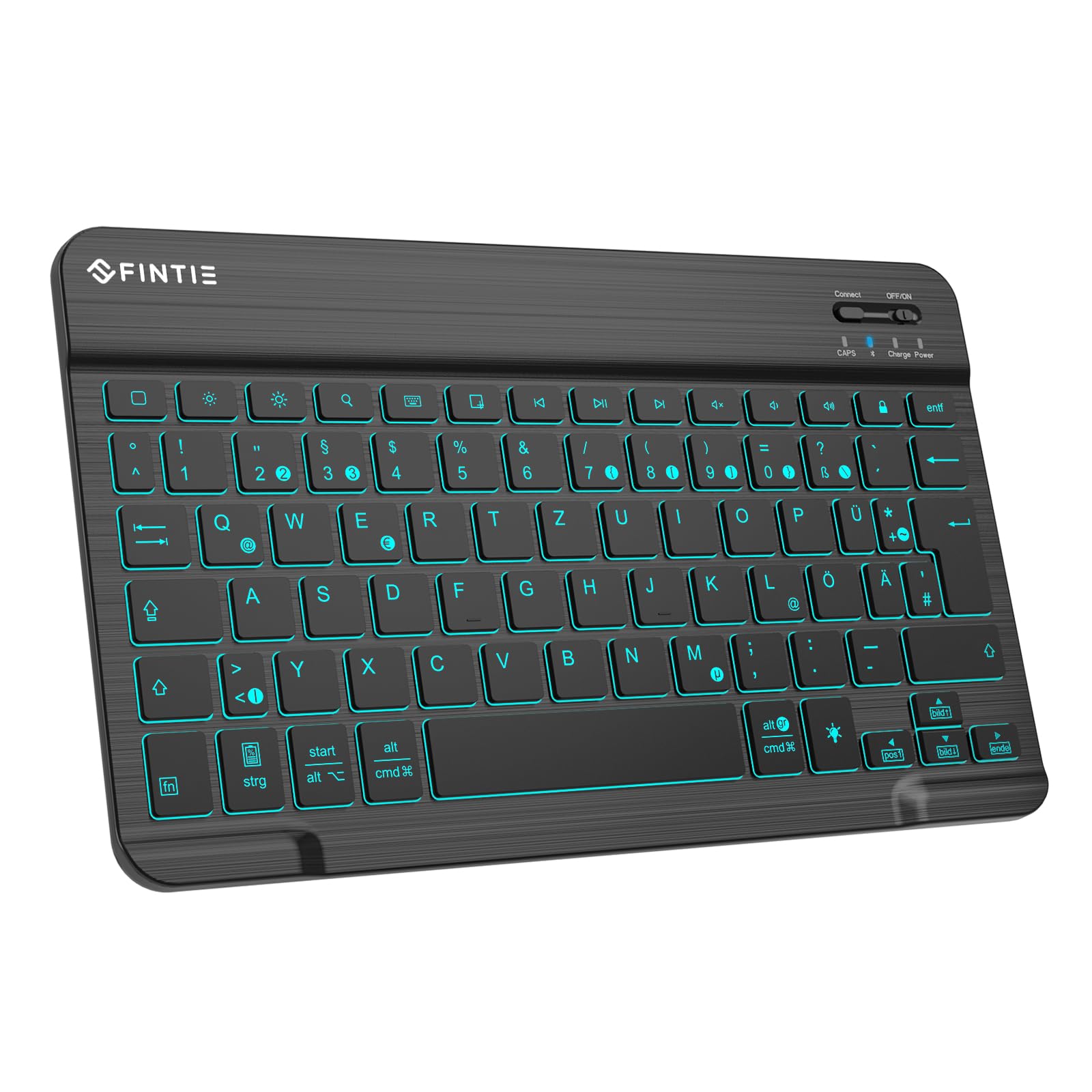 FINTIE Bluetooth Tastatur (Deutschem Layout QWERTZ), Beleuchtete Tastatur mit Farbige Hintergrundbeleuchtung für iPad 10.9/10.2/9.7 Zoll, iPad Air 6/5/4/3/2/1