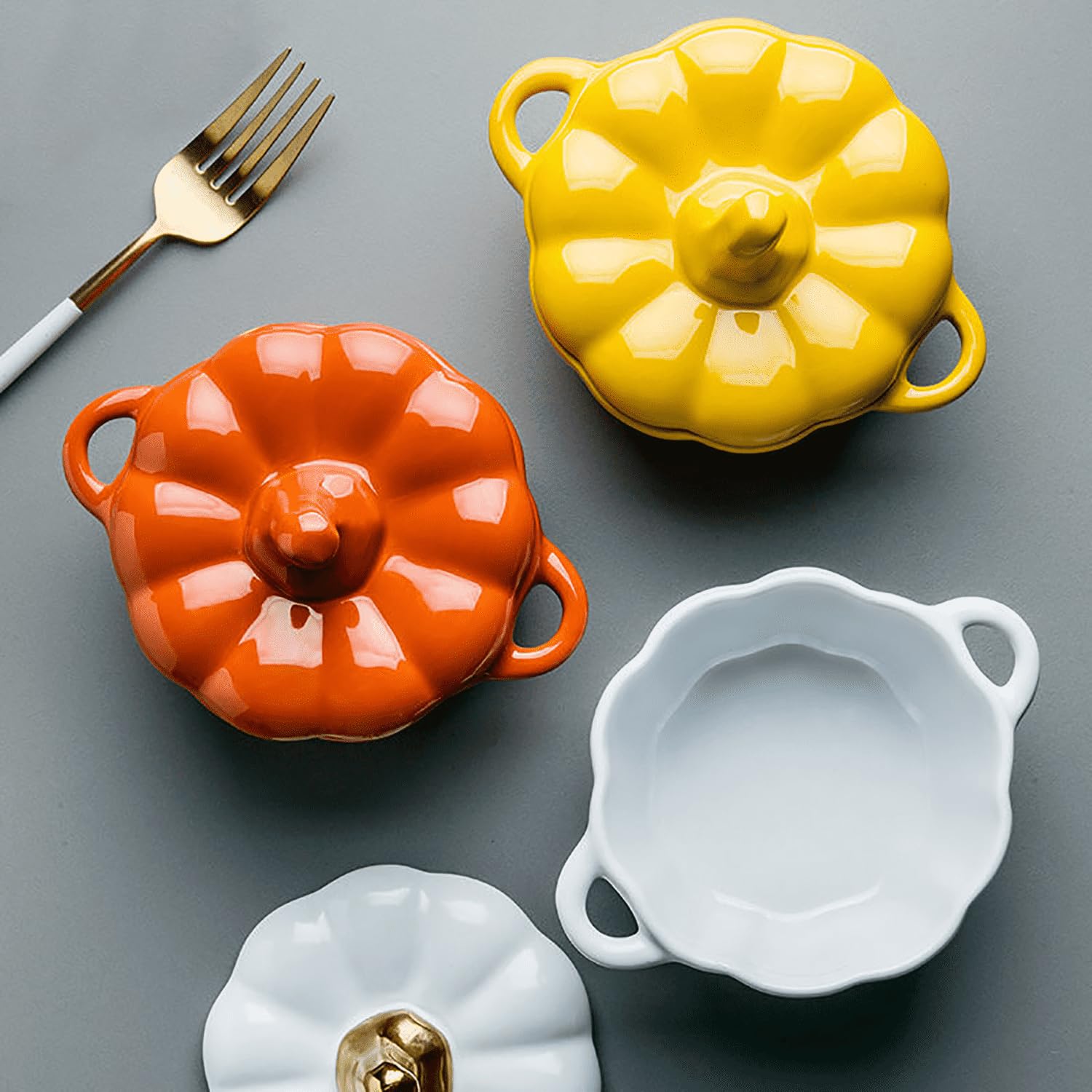 garnek ceramiczny, Śliczna miska dyniowa z pokrywką(Red)
