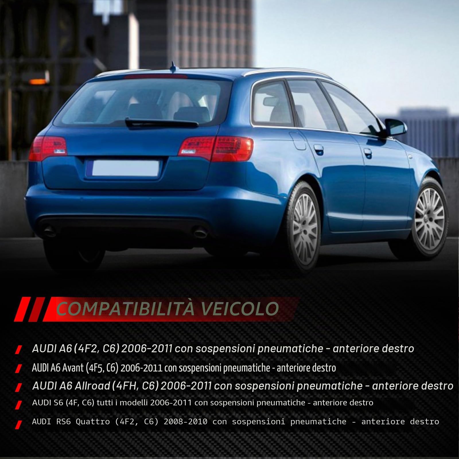 Ammortizzatore a sospensione pneumatica, asse anteriore destro, ricambio per A6 C6 4F2 4F5 4FH, accessori per auto, codice articolo 4F0616040 4F0616040AA 4F0616040S
