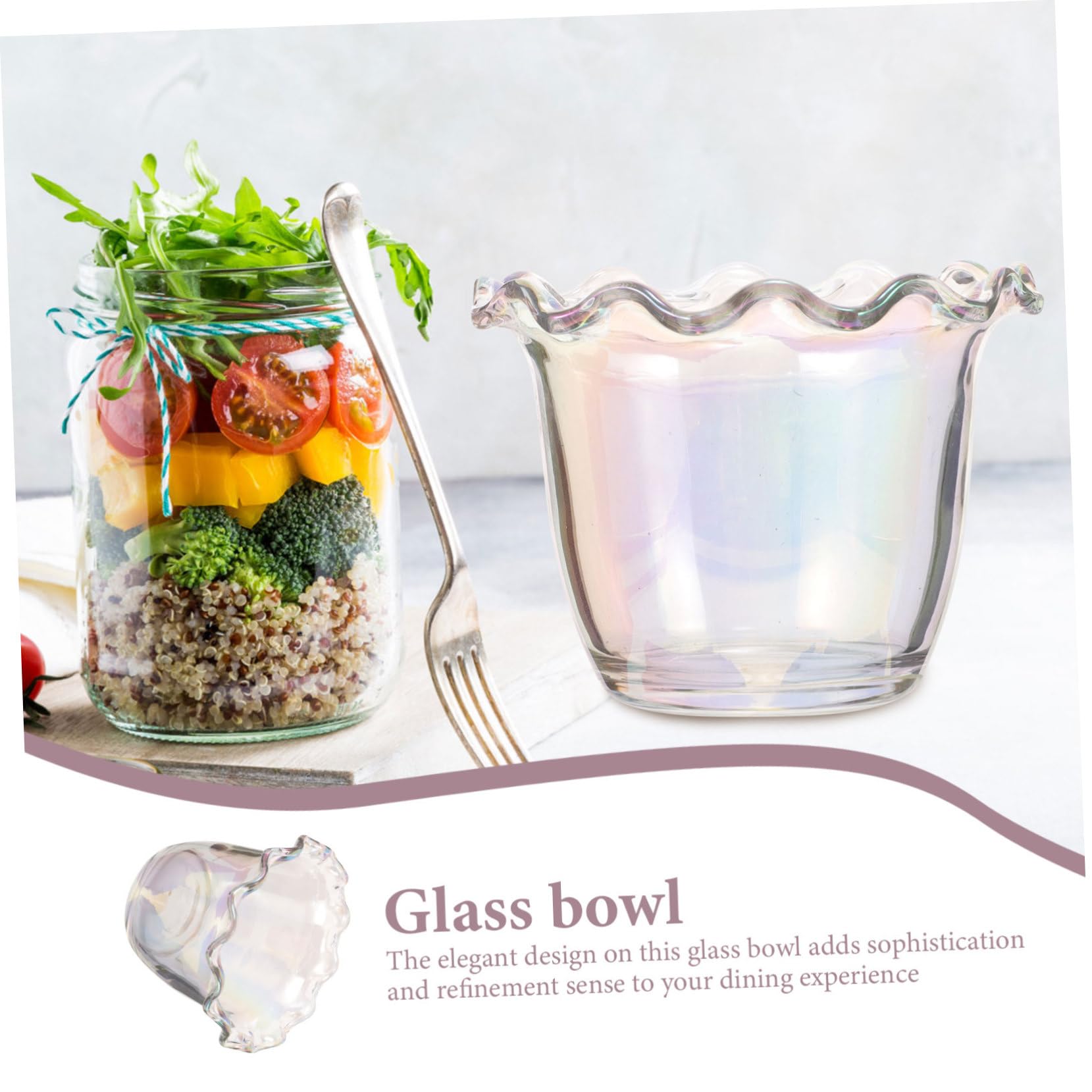 SOLUSTRE 4 Stück Spitzen-dessertschale Schüssel Obst Container Essgeschirr Korb Pasta Schalen Mischen Kaffeetassen Sichter Platte Fruchtbecher Puddingbecher Vorspeisenbecher Eisbecher Glas