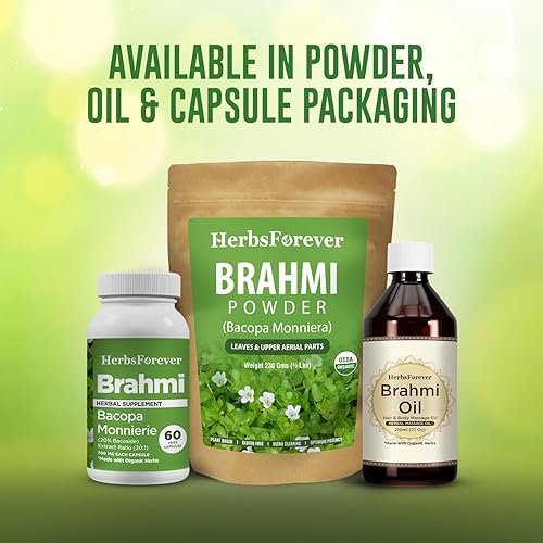 Miniatura 4 de Aceite Brahmi  Mejora la memoria, el funcionamiento de los cinco sentidos y la meditación pacífica  Aceite premium prensado en frío  Sin OMG,