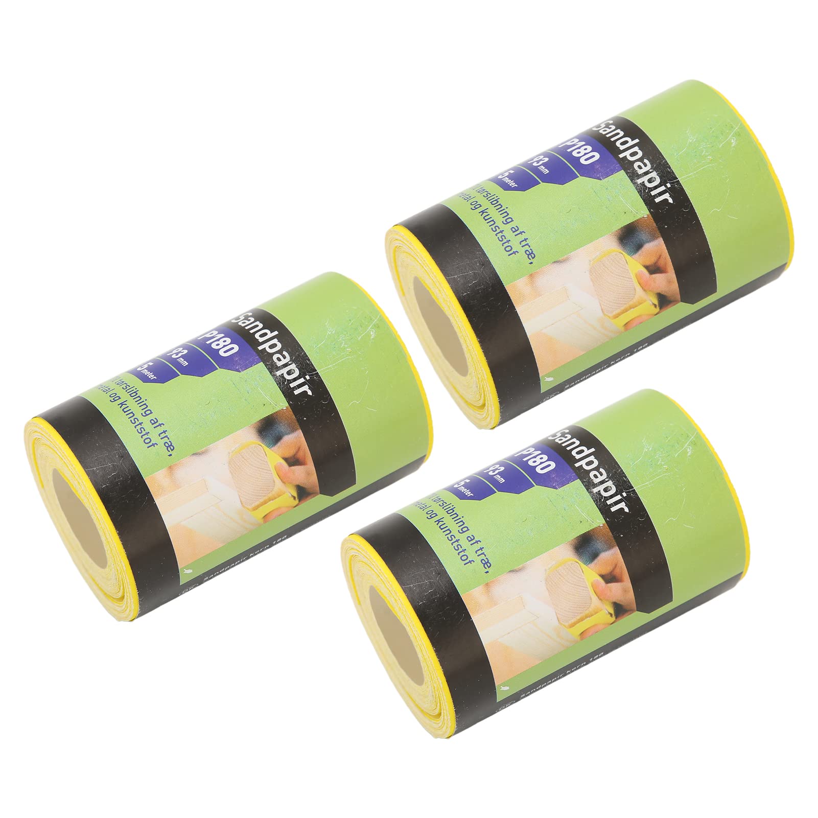 Srliya 3 Rotoli di Carta Vetrata Rollio 180 Grana Grigia Abrasiva per Lucidare Strumento per Mobili per Mobili
