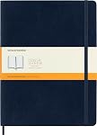 Moleskine Classic Notebook, Soft Cover, XL (7.5" x 9.5") Ruled/Lined, Sapphire Blue, 192 Pages