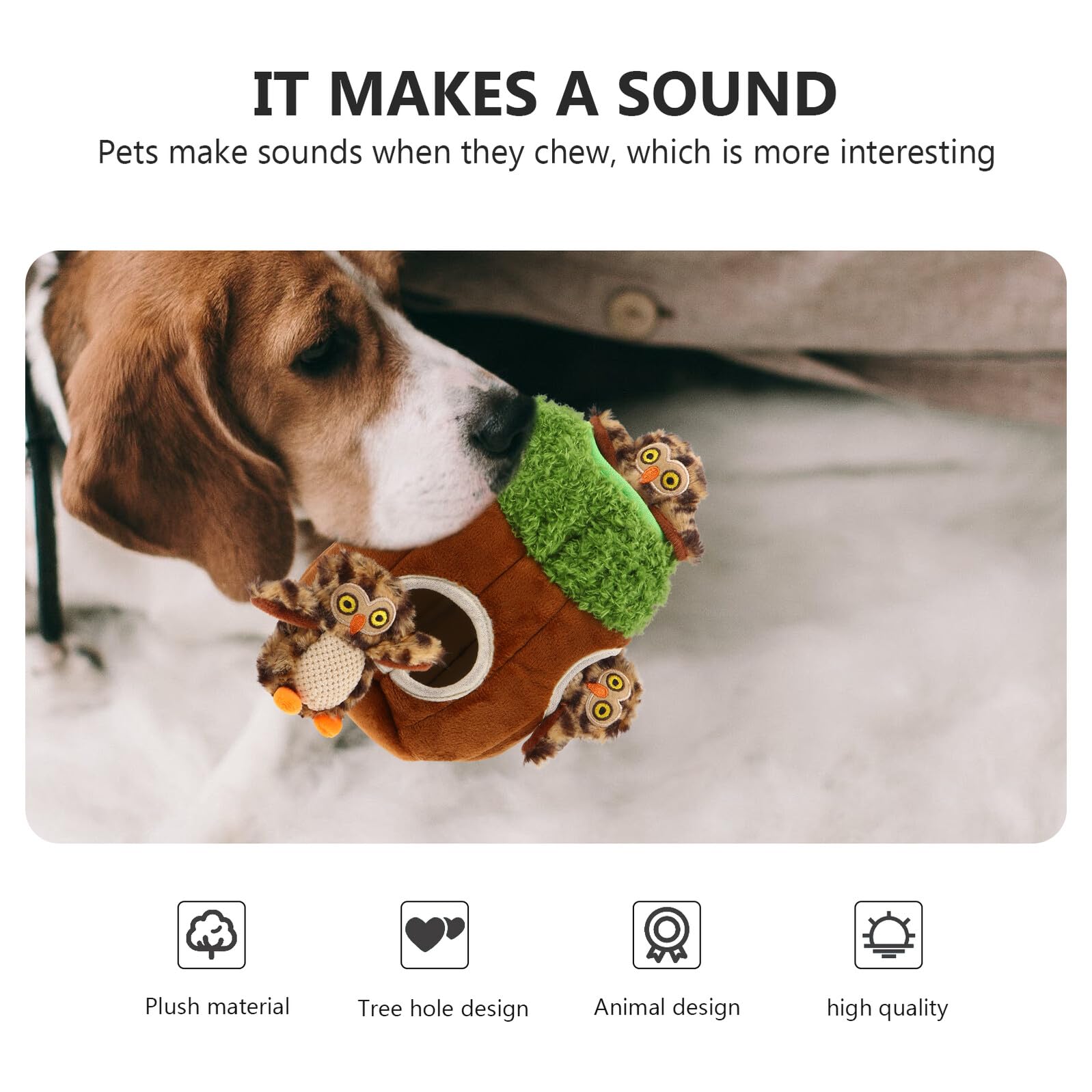 Jouet à Mâcher pour Chien en Peluche Sifflet, Lot de 4 Pièces d'animaux pour Activité Cache-Cache et Développement des Muscles Mâchoire