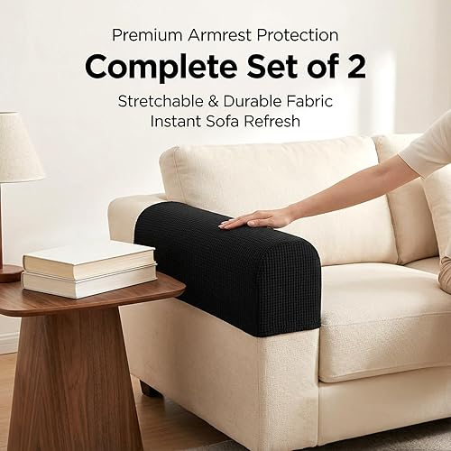 Miniatura 2 de Fundas elásticas para reposabrazos para sofá, fundas de sofá reclinable, protector de muebles antideslizante para perros, gatos y niños, suaves,